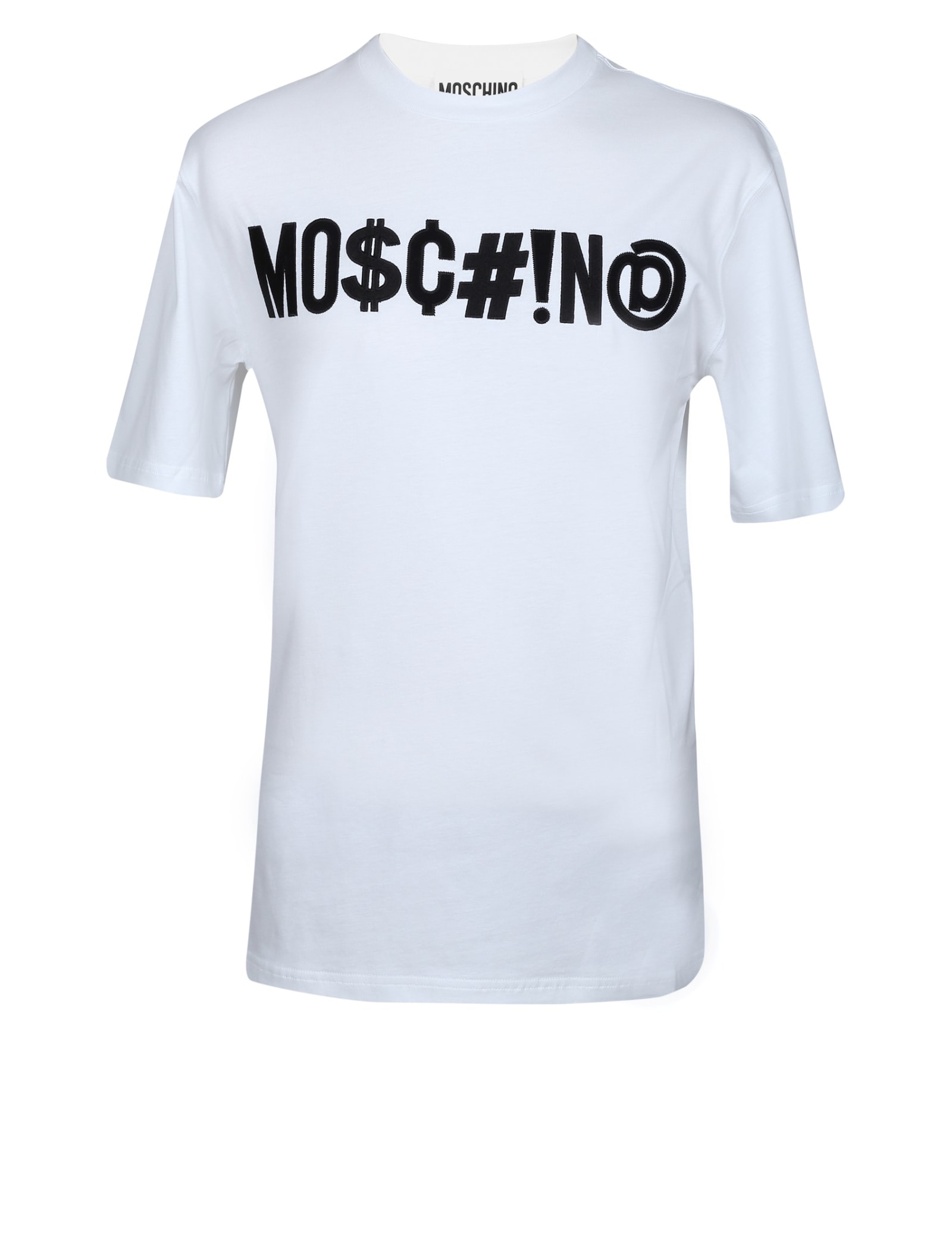 Crew Neck T-shirt Color White Moschino