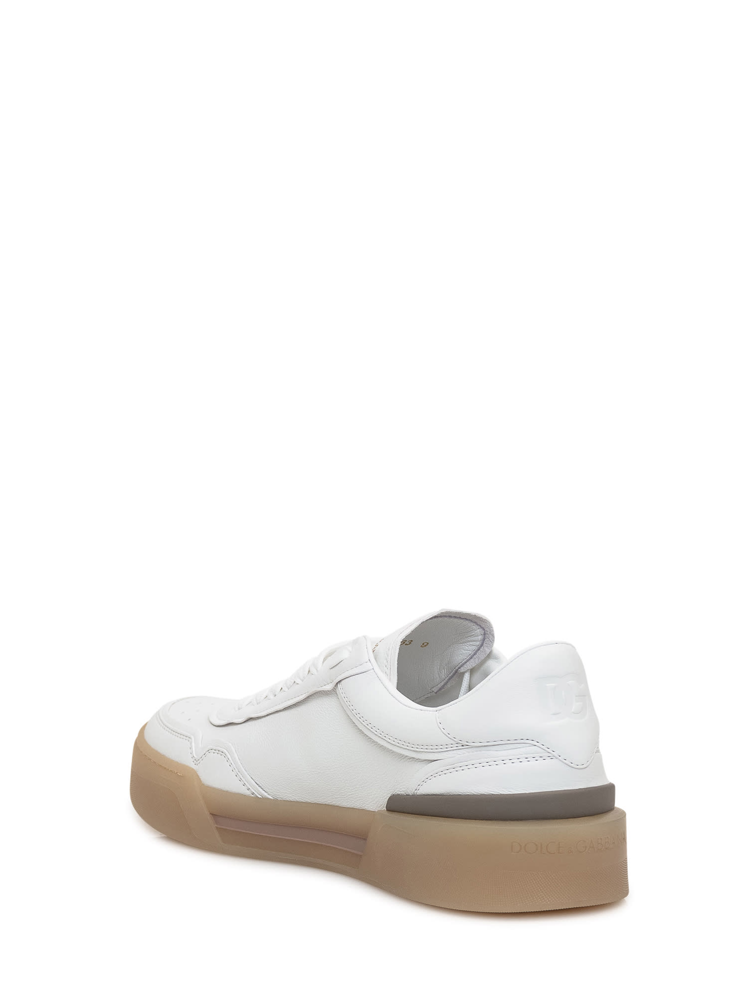 Shop Dolce & Gabbana New Roma Sneaker In Bianco Naturale