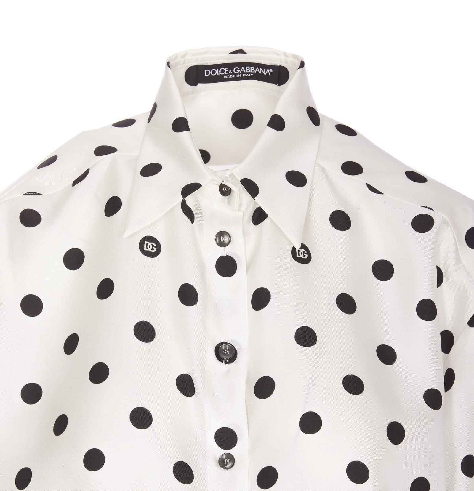 Shop Dolce & Gabbana Polka Dots Print Shirt In White