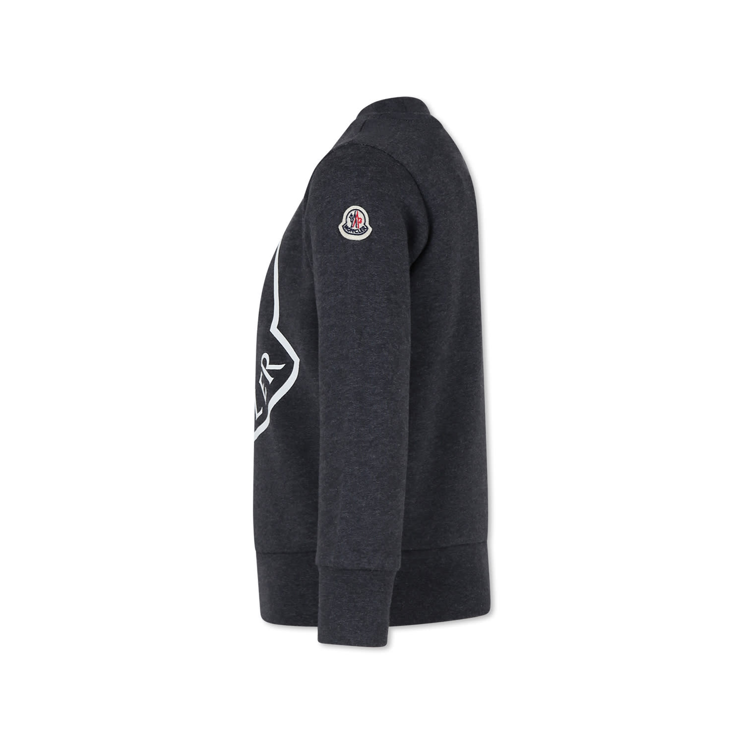 Shop Moncler Grey Sweatshirt For Kids With Logo In Grigio