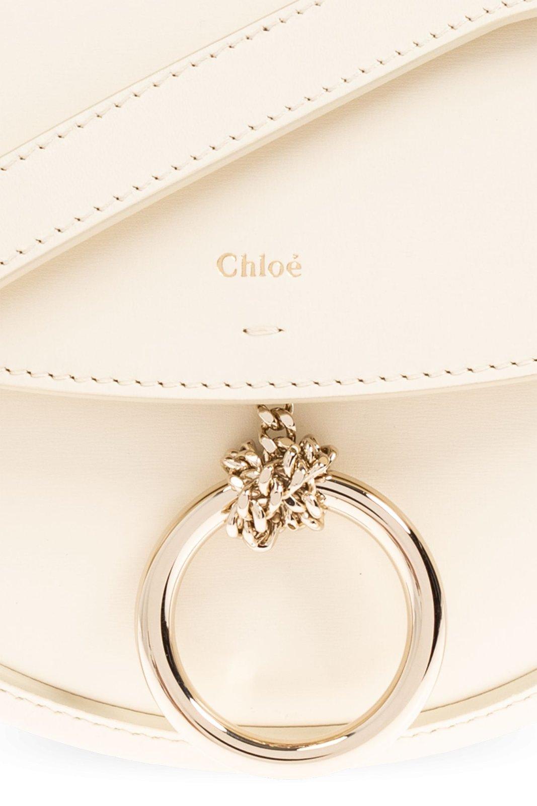 Shop Chloé Arlene Logo Printed Crossbody Bag In Bianco