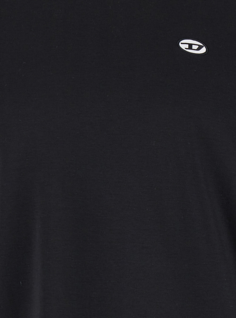 Shop Diesel Adjust Black Crewneck T-shirt With Logo Detail In Cotton Man