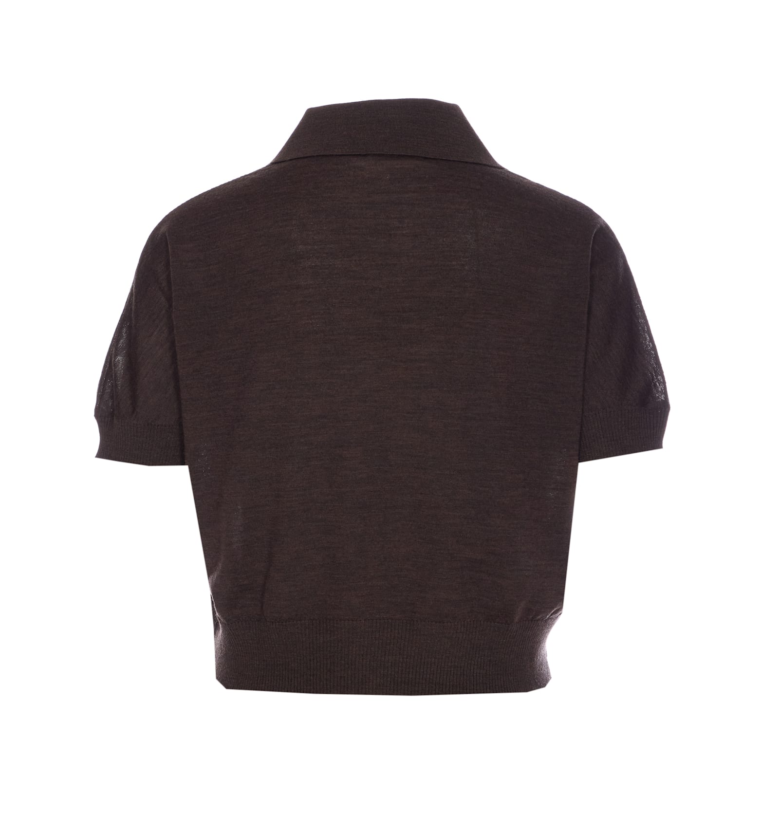 Khaite Morgane Polo Top In Brown