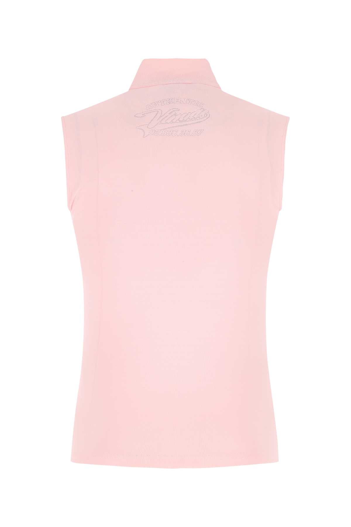 Shop Vtmnts Pastel Pink Stretch Viscose Blend Tank Top In Babypink