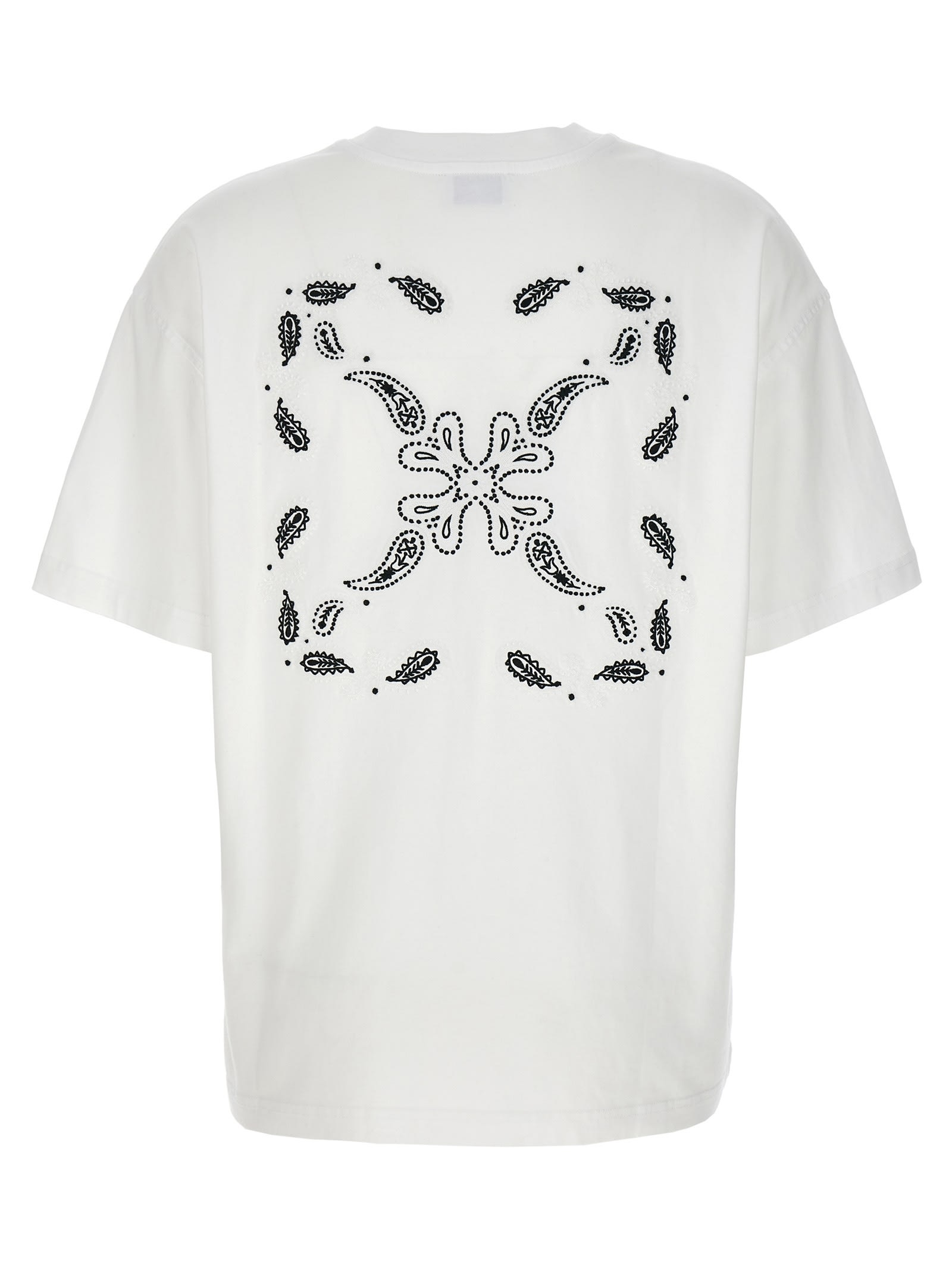 Shop Off-white Embr Bandana Arrow T-shirt In White/black