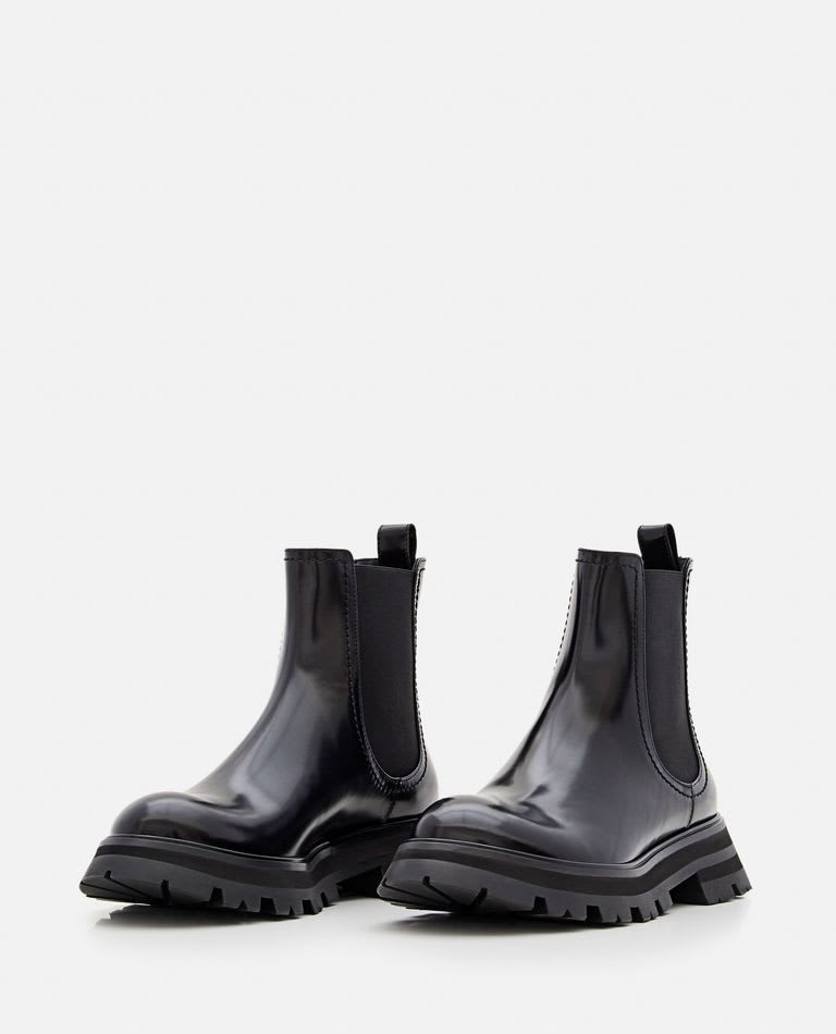 ALEXANDER MCQUEEN 45MM CHELSEA PATENT LEATHER BOOTS