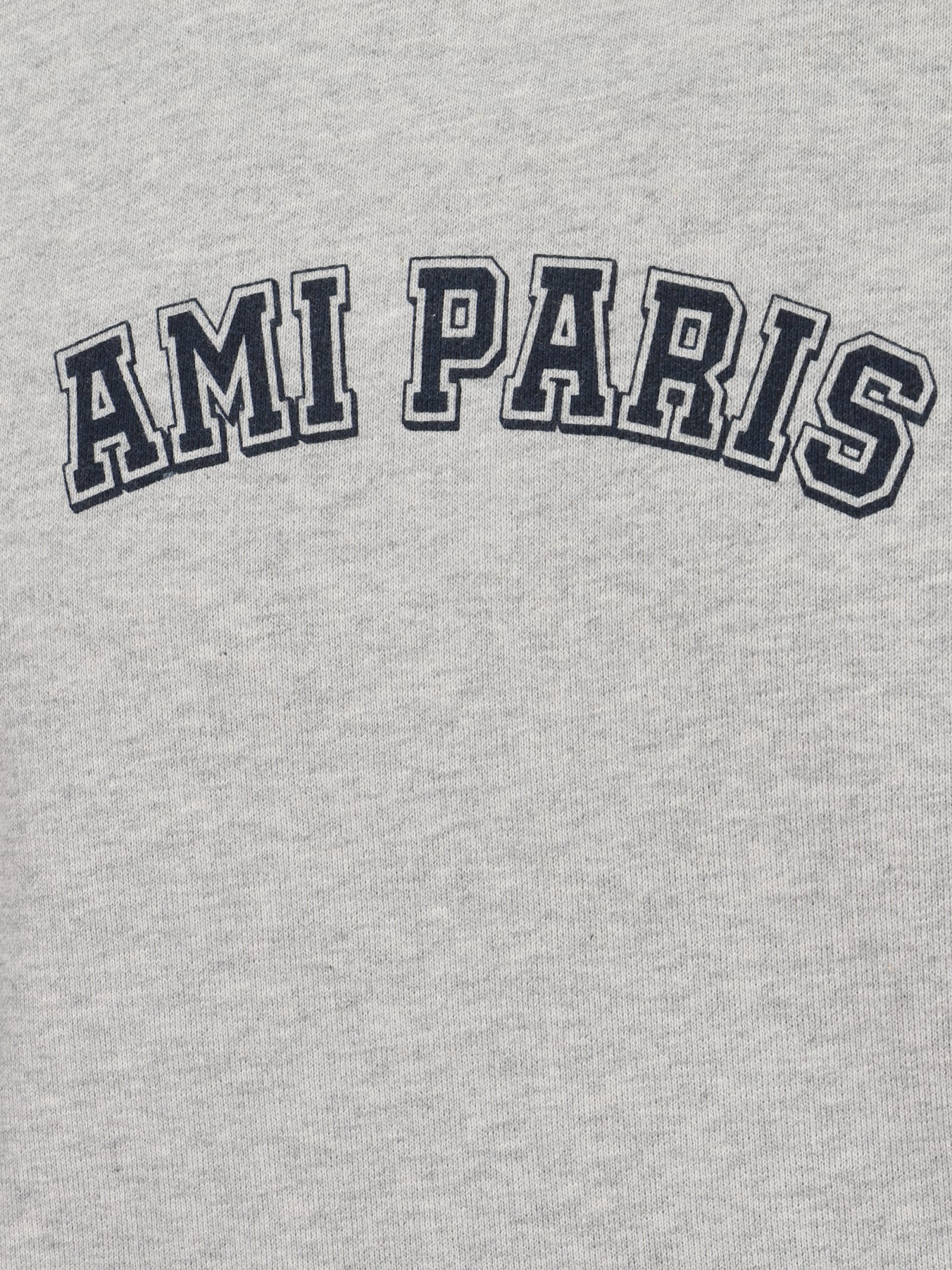 Shop Ami Alexandre Mattiussi Hoodie In Heather Ash Grey