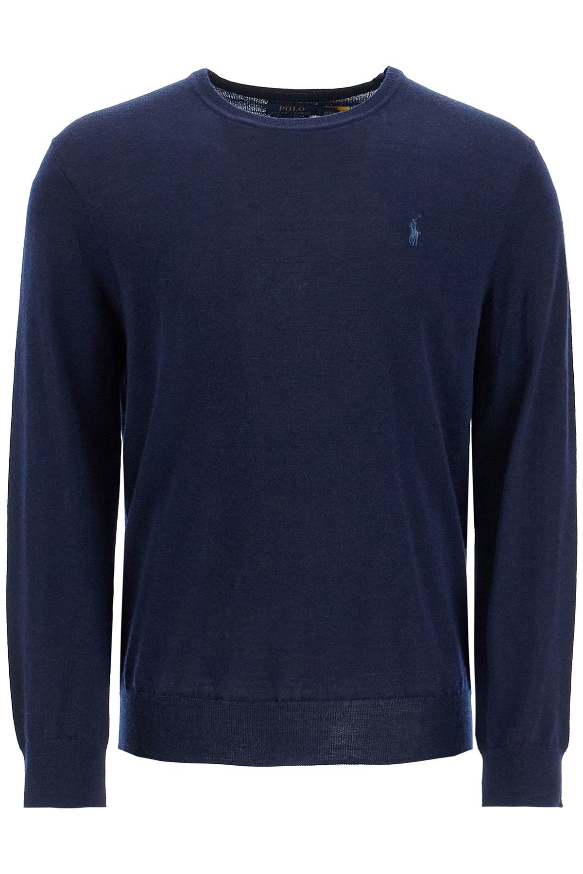 Shop Polo Ralph Lauren Crewneck Pullover With Embroidered In Hunter Navy (blue)