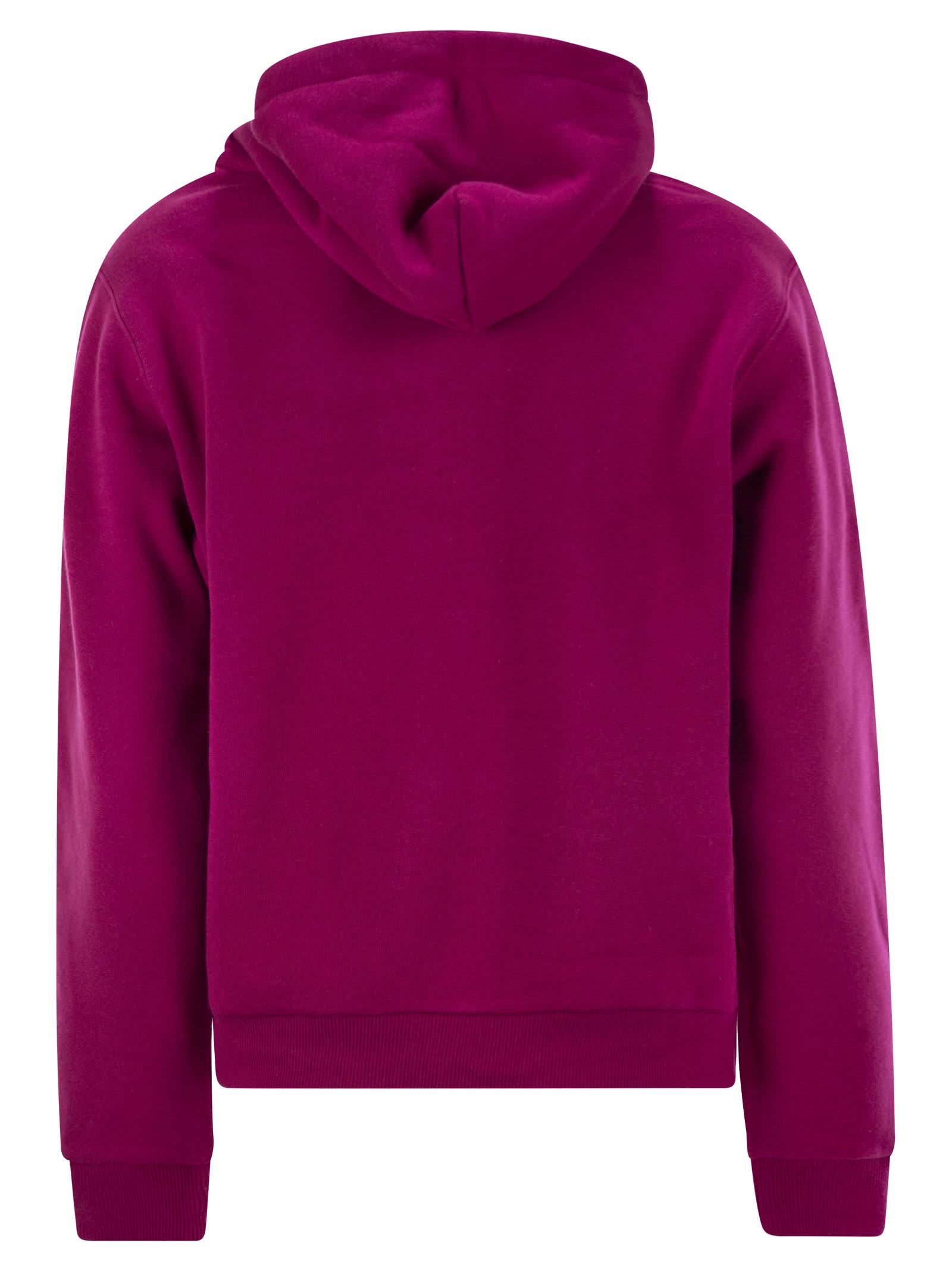 Shop Polo Ralph Lauren Hoodie With Zip In Fuchsia