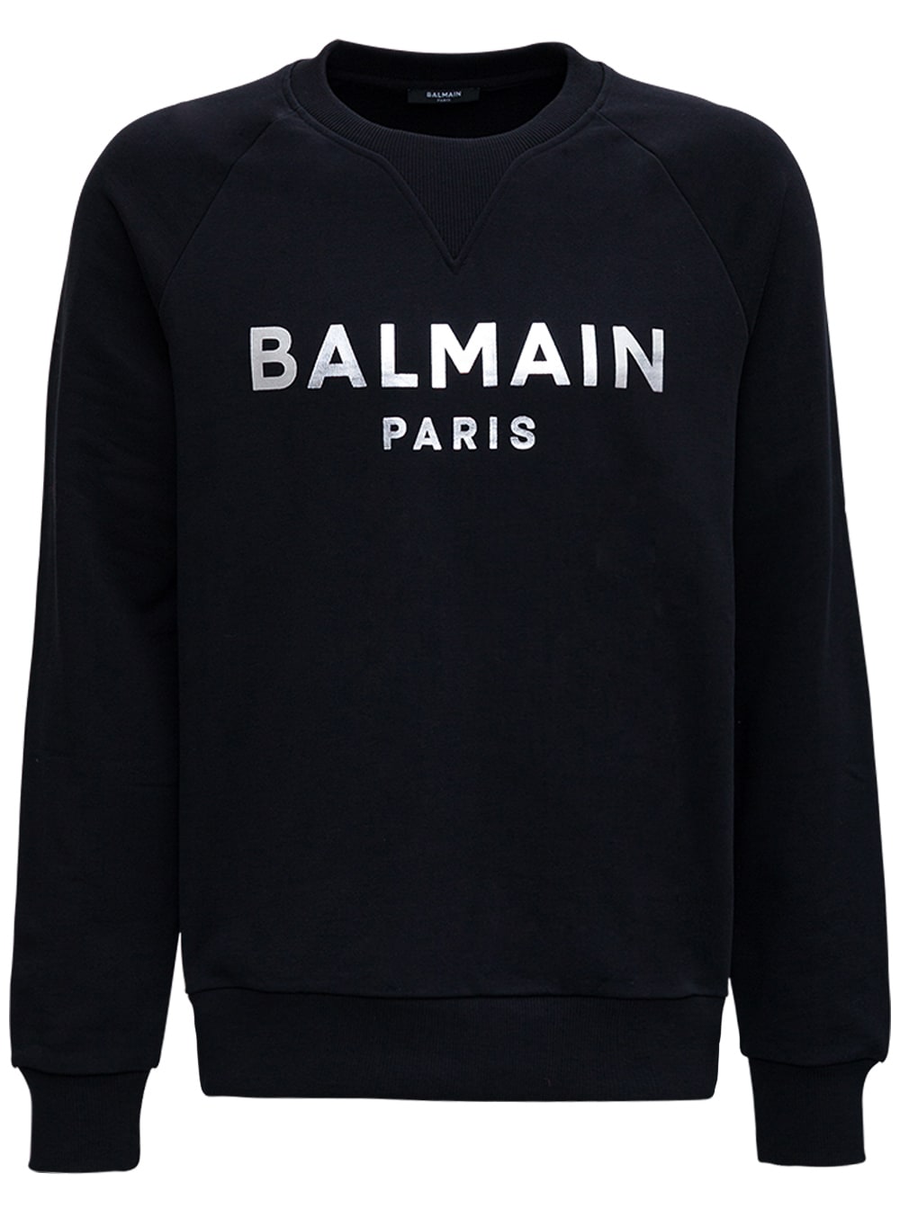 Balmain Black Organic Cotton Sweatshirt With Logo
