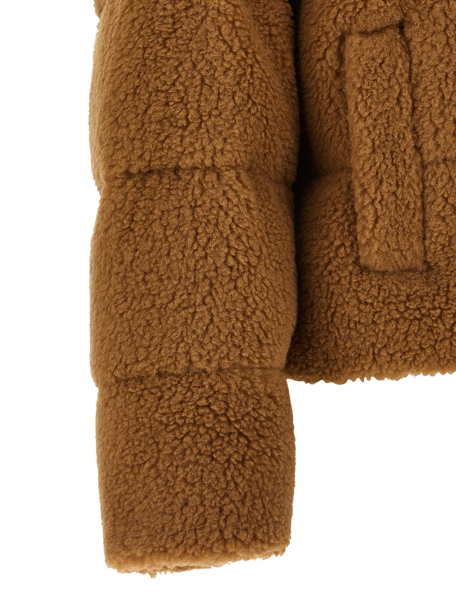 Weekend Max Mara Alfredo Funnel-neck Panelled Jacket In Brown