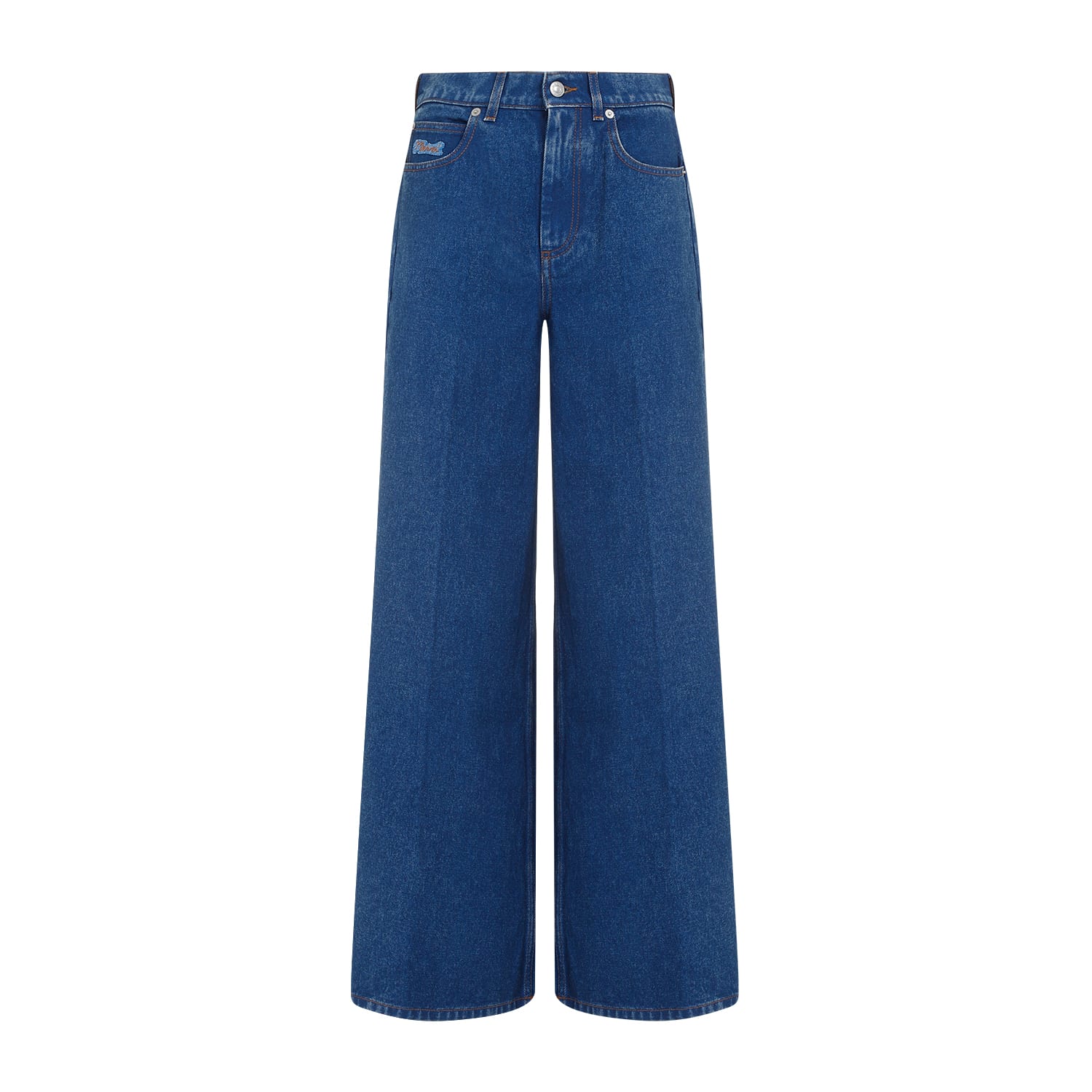 Shop Marni Cotton Jeans In Ocean