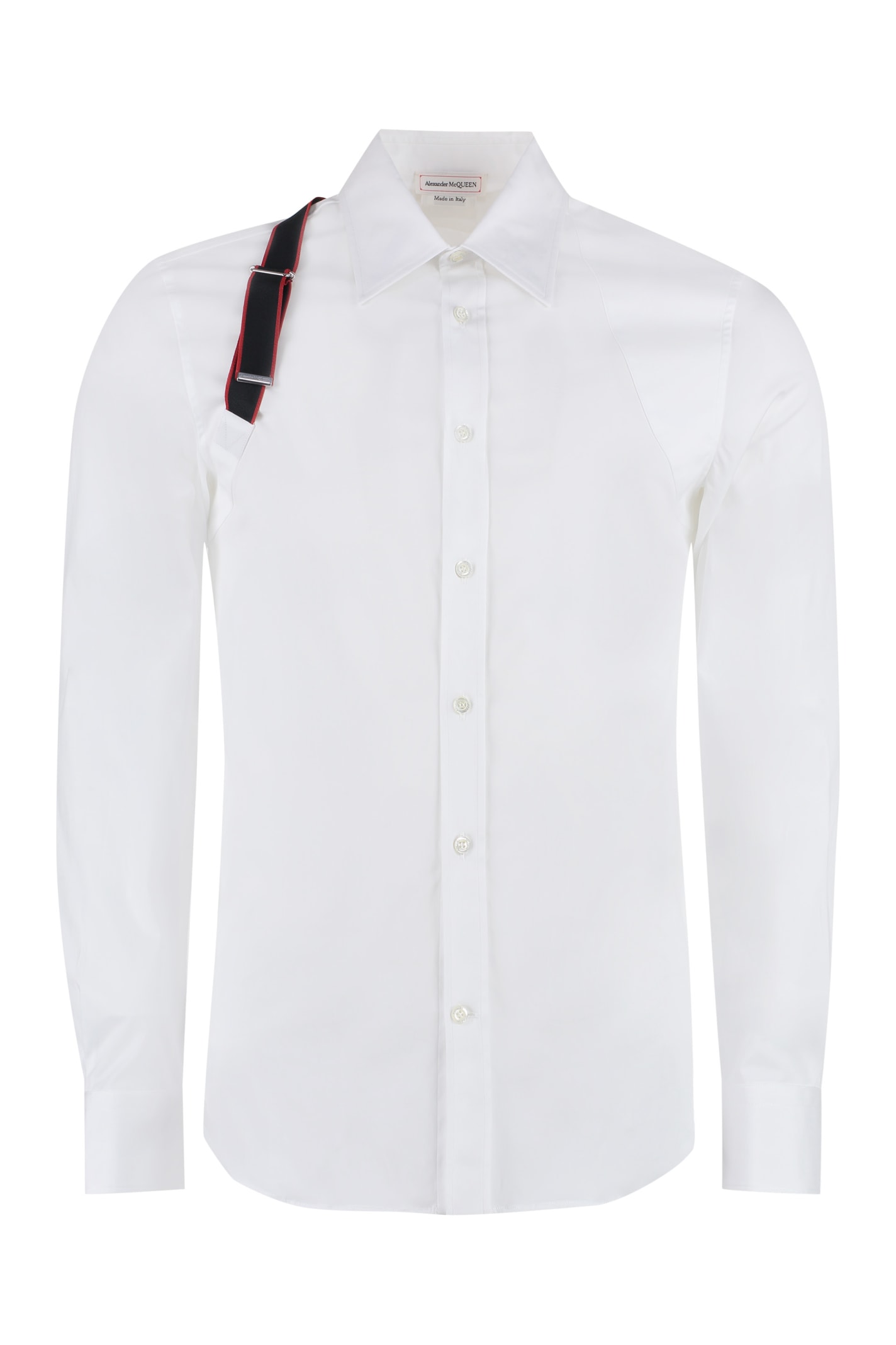 Shop Alexander Mcqueen Shirt With Harness Signature In White