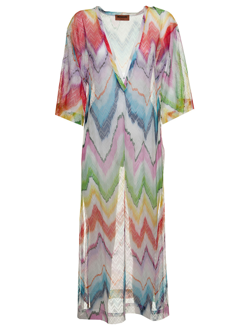 Missoni Multicolour Zigzag-pattern Sheer Beach Dress