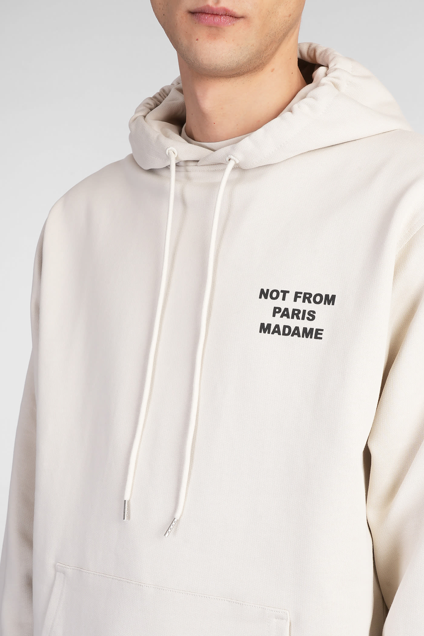 Drôle De Monsieur Sweatshirt In Beige Cotton In Beige