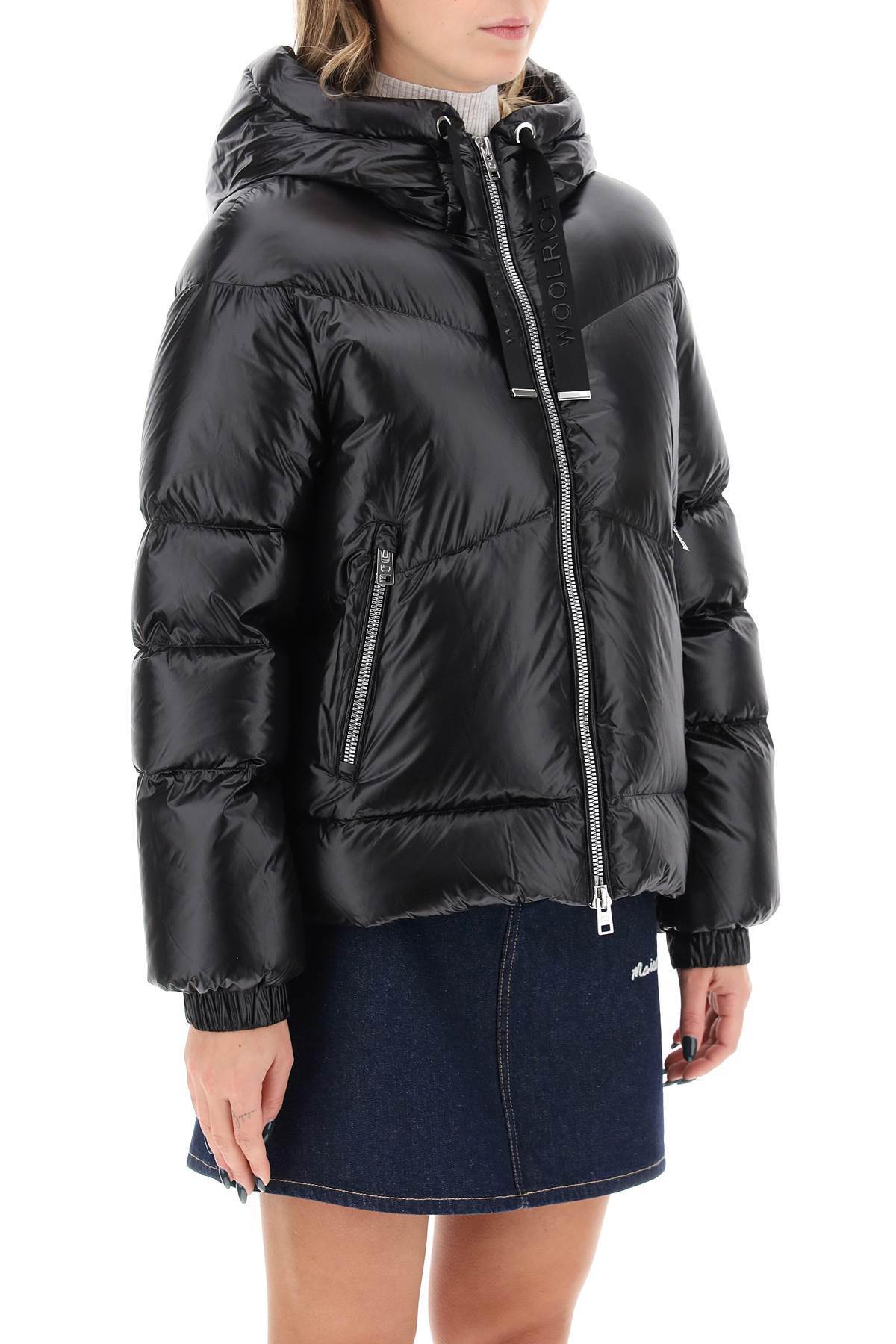 Woolrich Nylon Down Jacket In Black