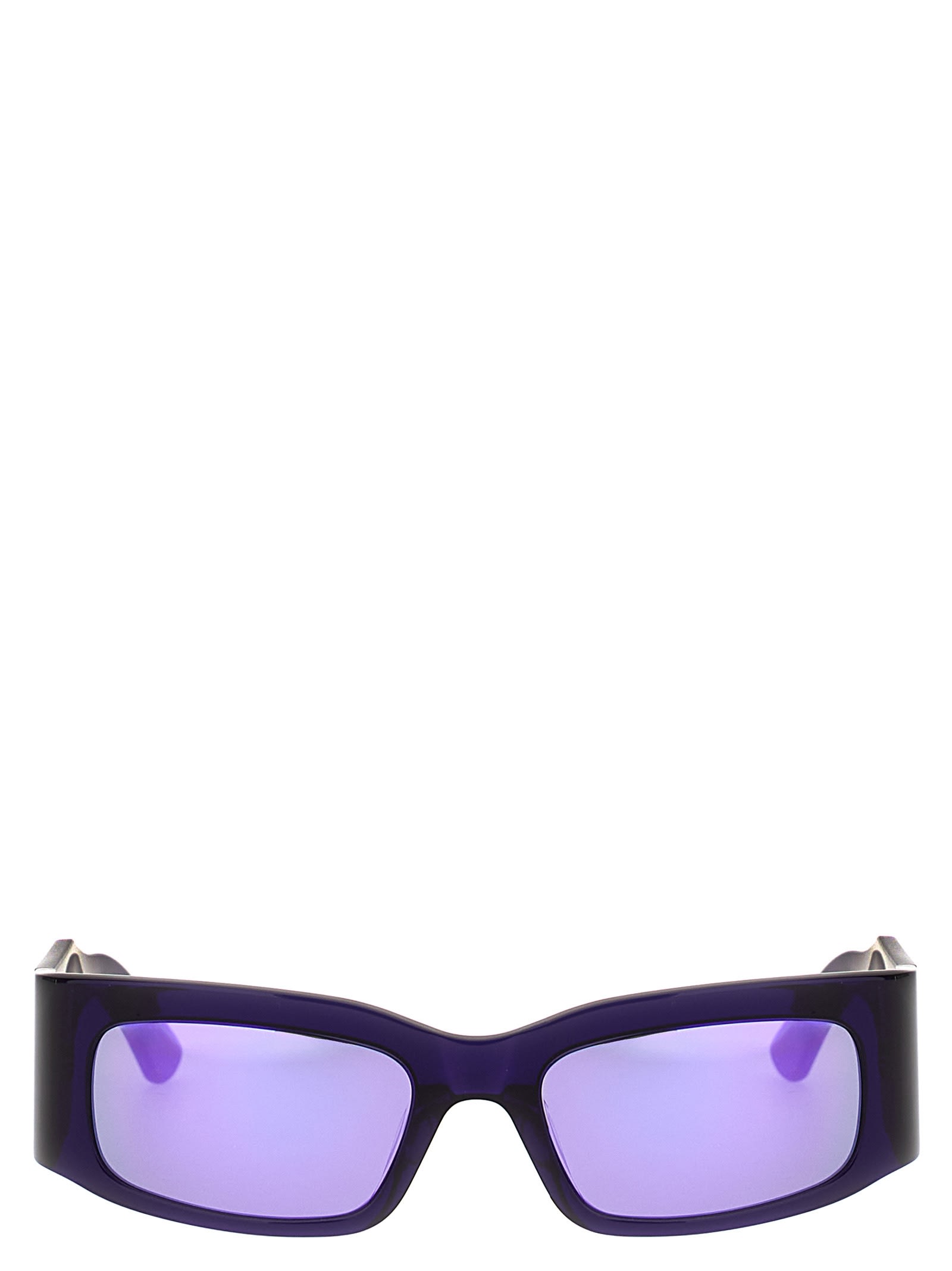 Shop Balenciaga Paper Rectangle Sunglasses In Purple