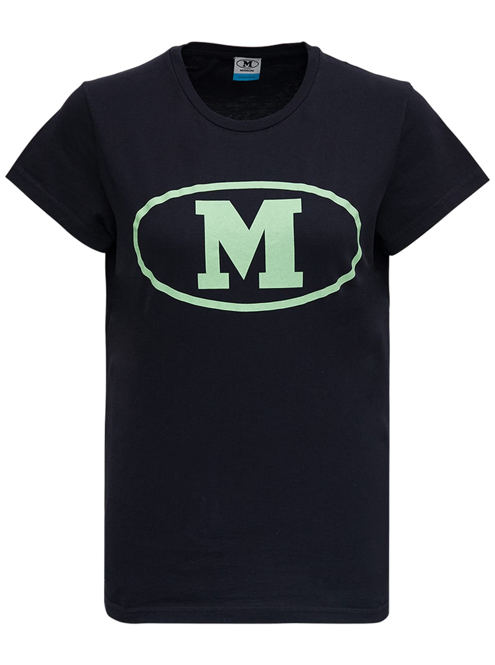 M Missoni Black Cotton T-shirt With Logo Print