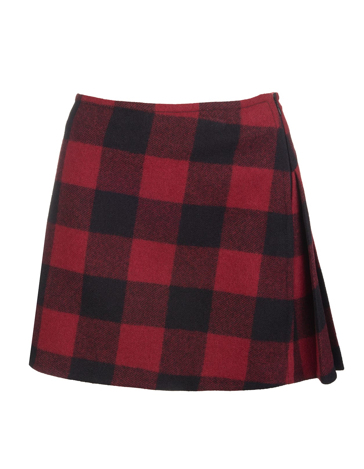 Red And Black Checked Wool Miniskirt Dsquared2