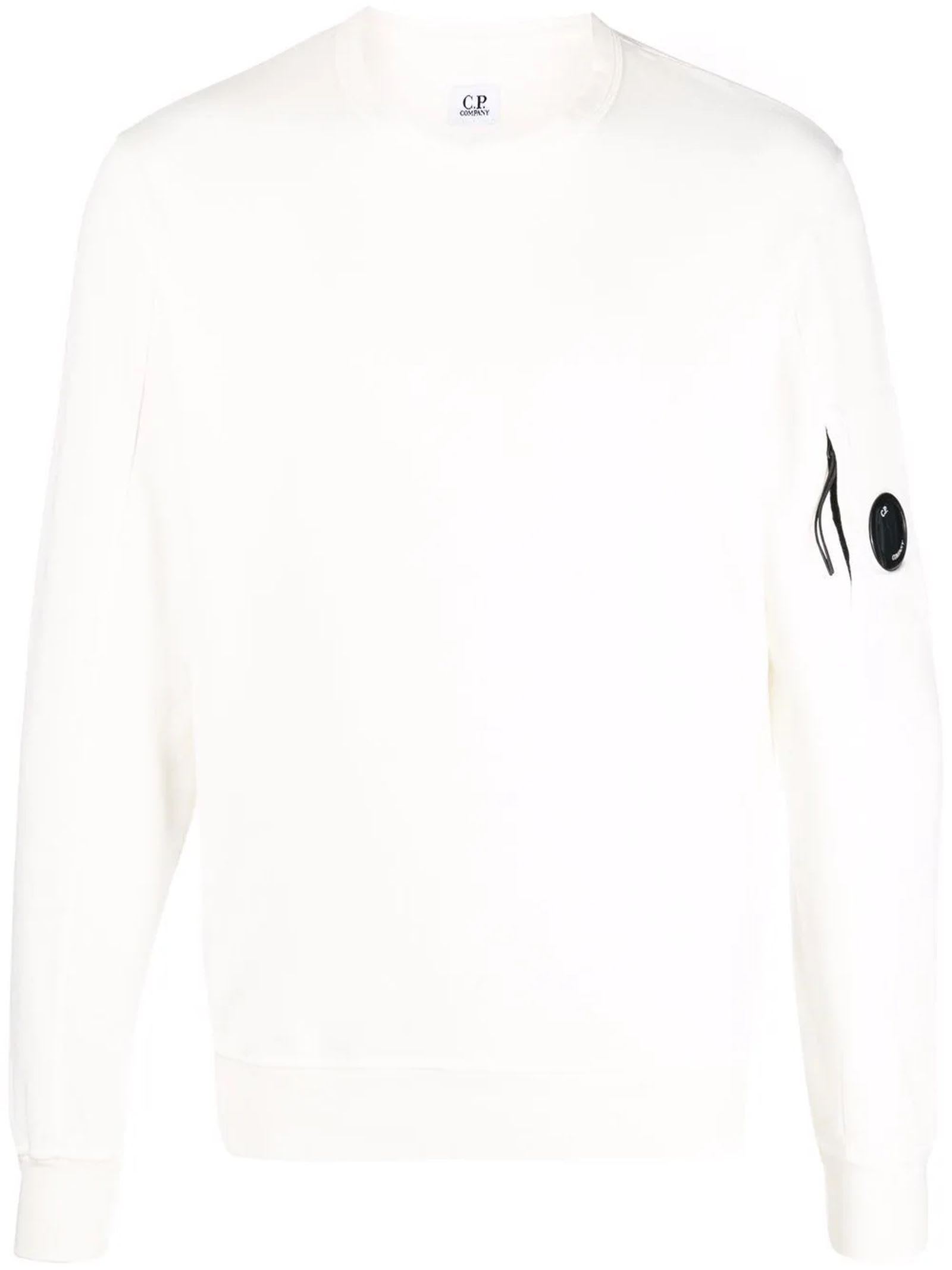 C.P. Company White Lightweight Cotton Fleece Sweatshirt