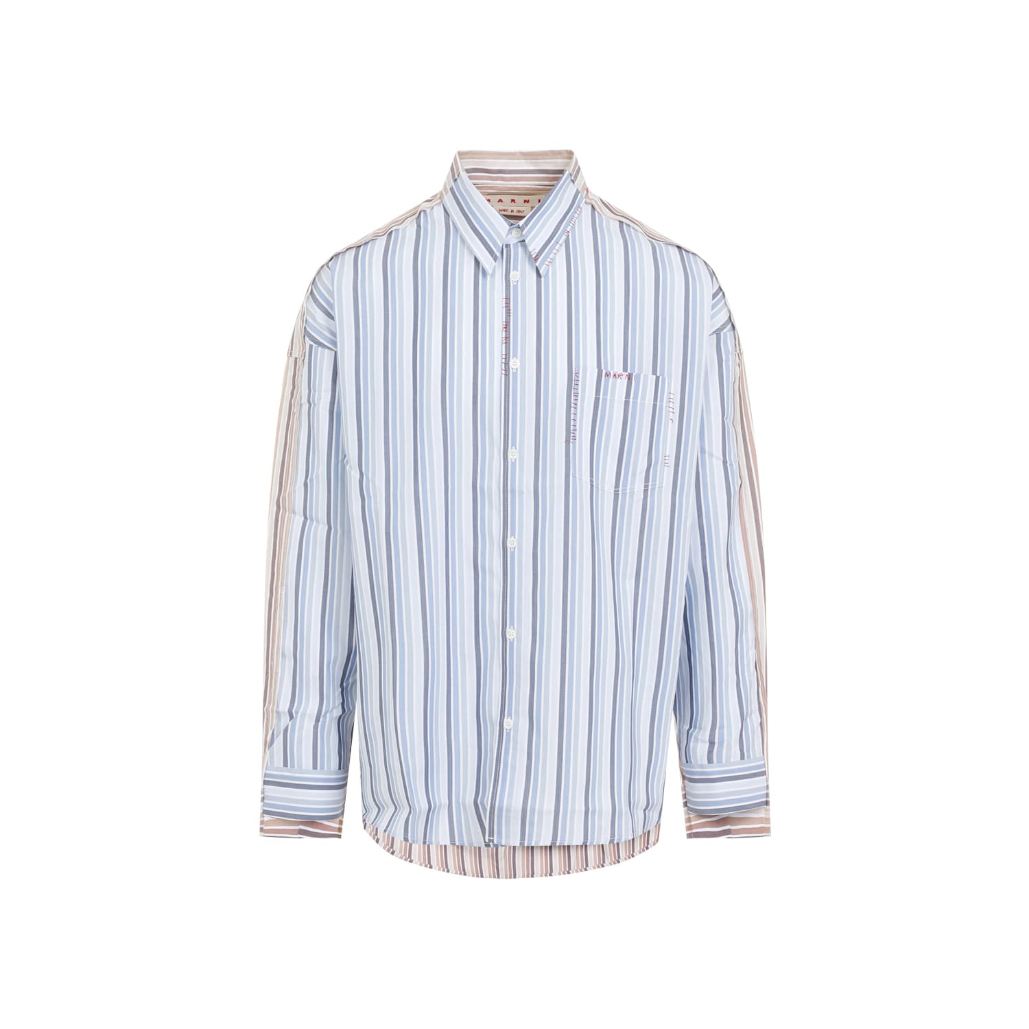 Shop Marni Cotton Shirt In Lake