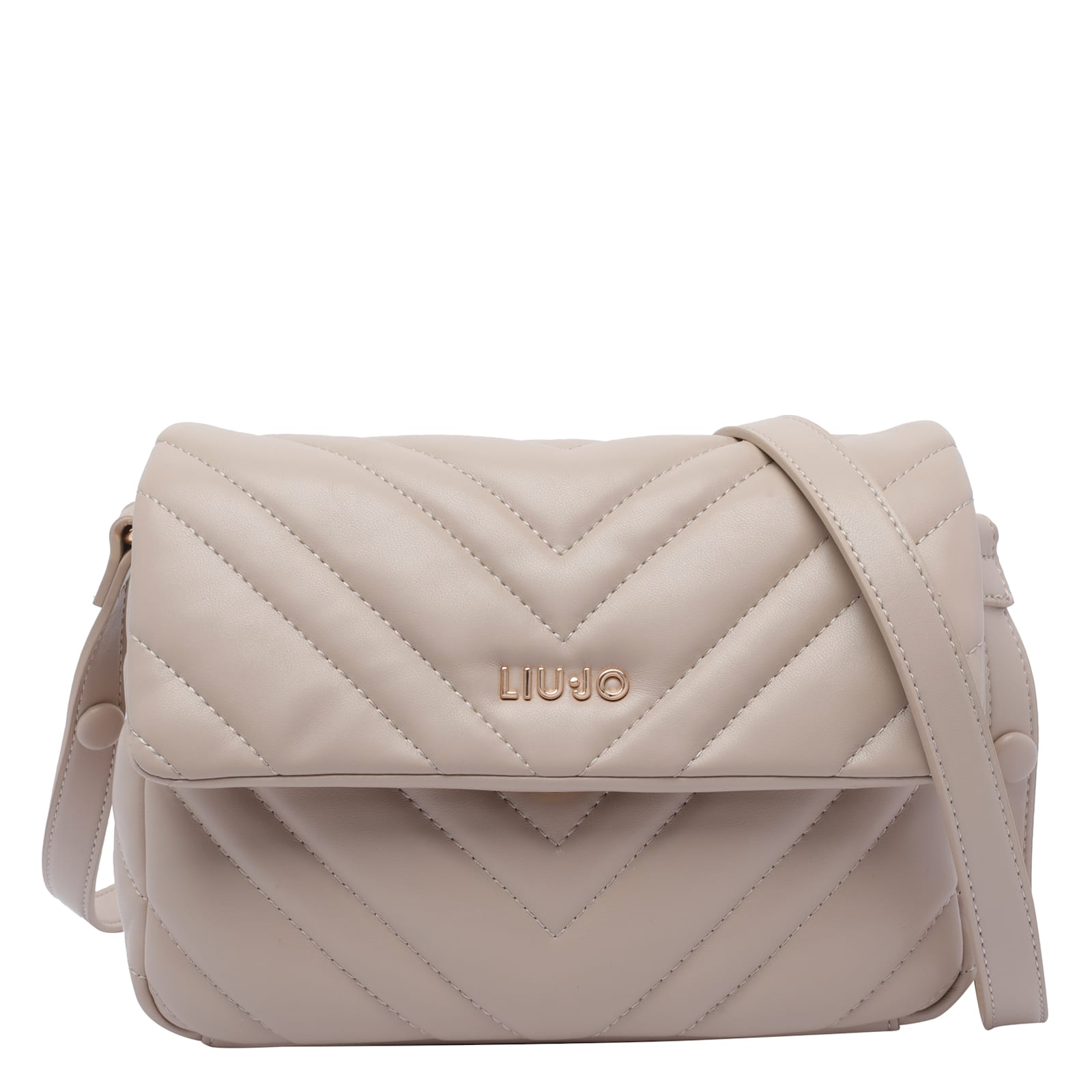 Liu •jo Quilted Chevron Crossbody Bag In Neutral