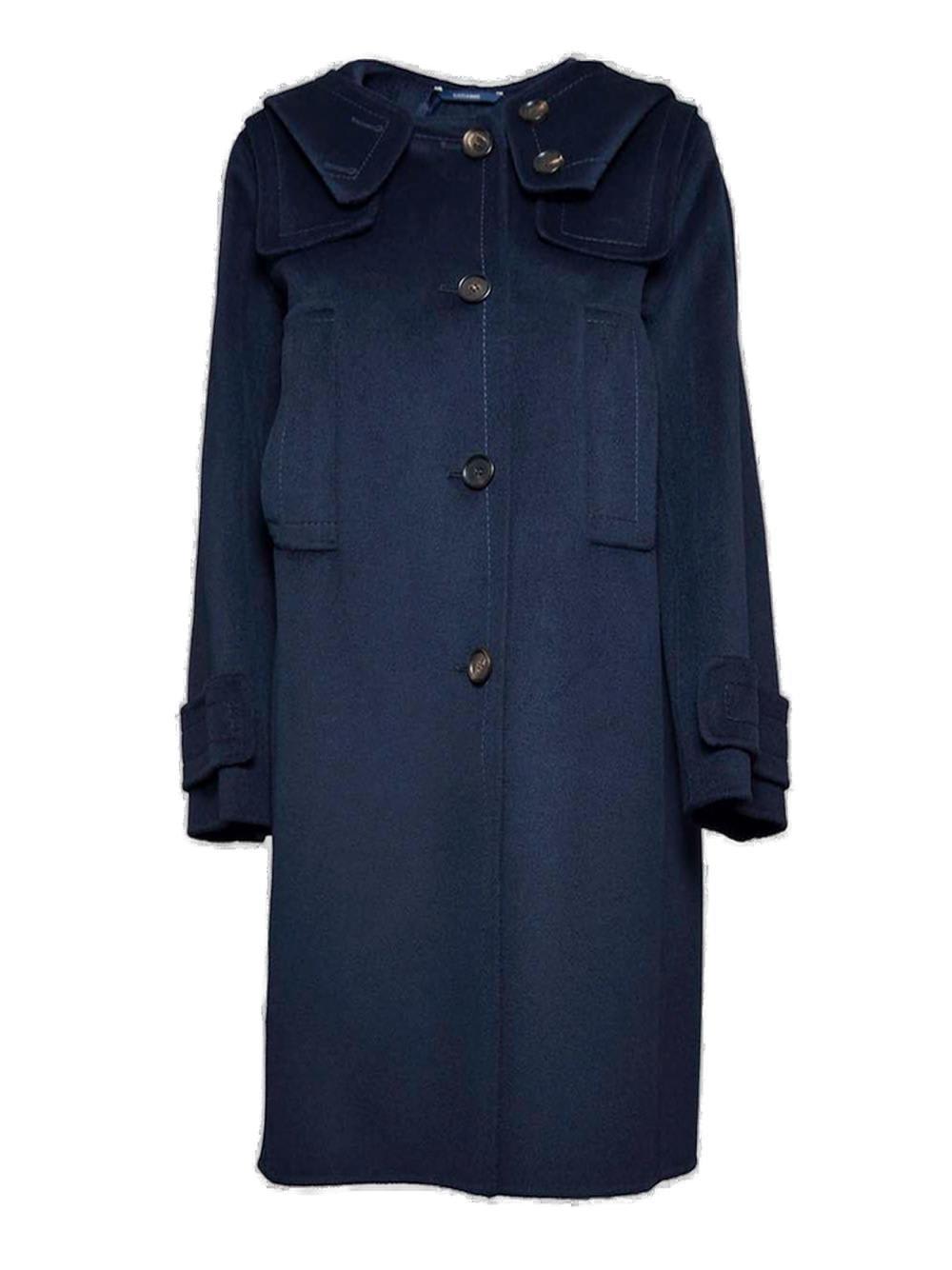 Shop 's Max Mara Buttoned Long-sleeved Coat In Blu