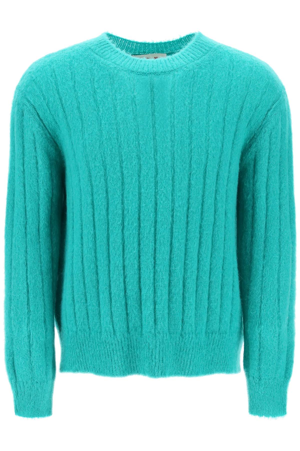 Shop Marni Brushed Mohair Pul In Sea Green (green)