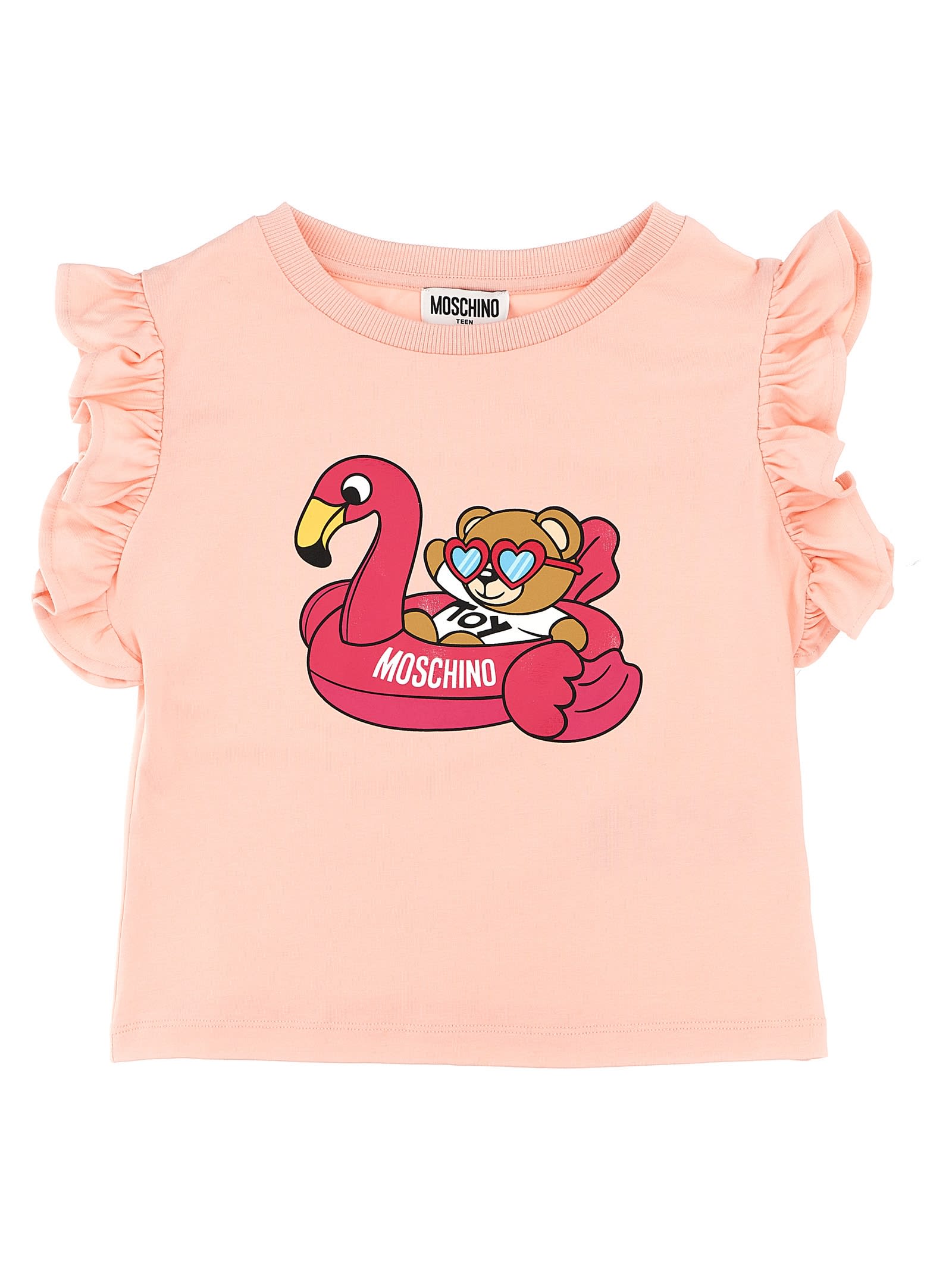 Moschino Kids' Printed T-shirt In Pink