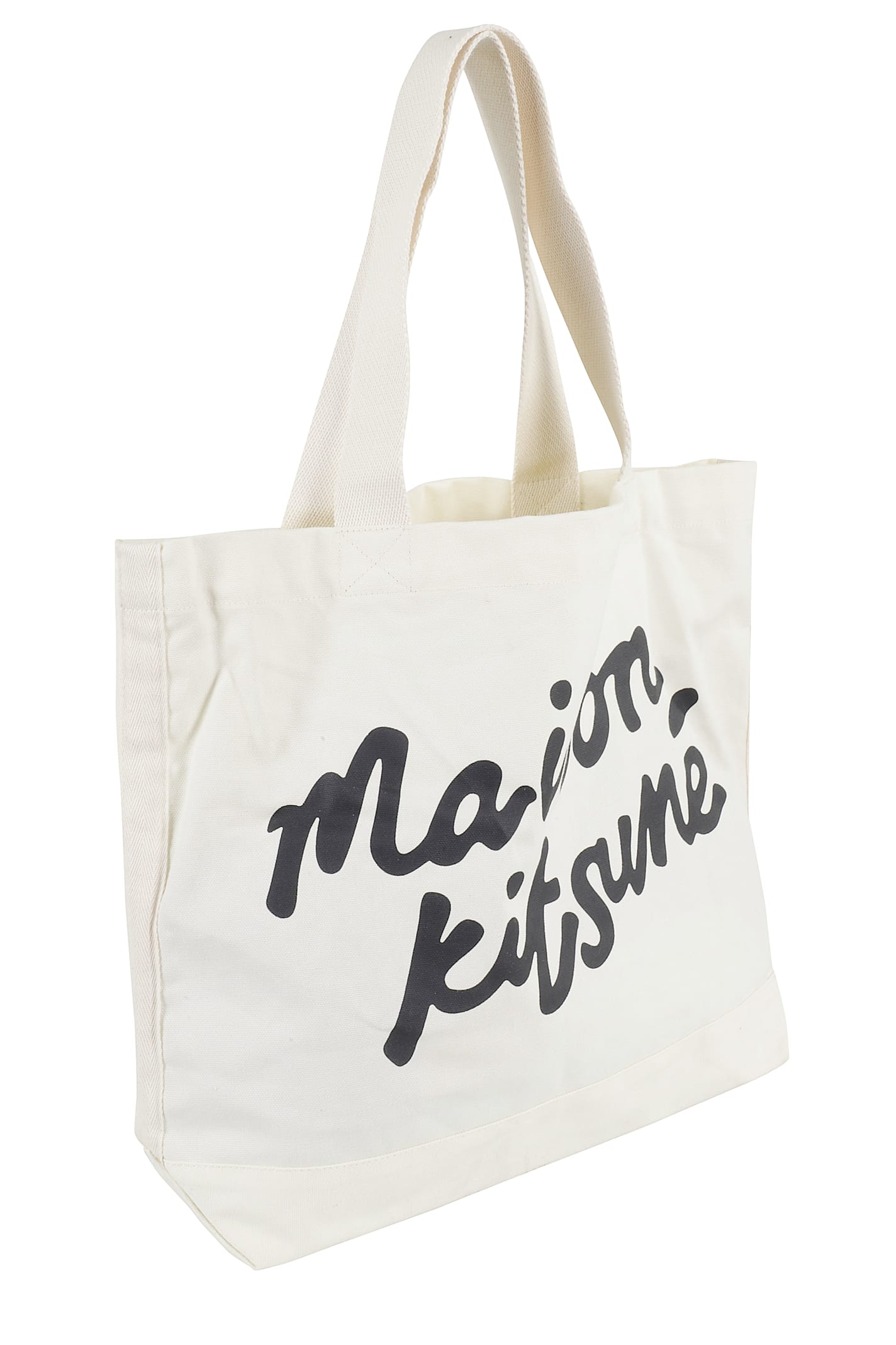 Maison Kitsuné Handwriting Tote In Ecru