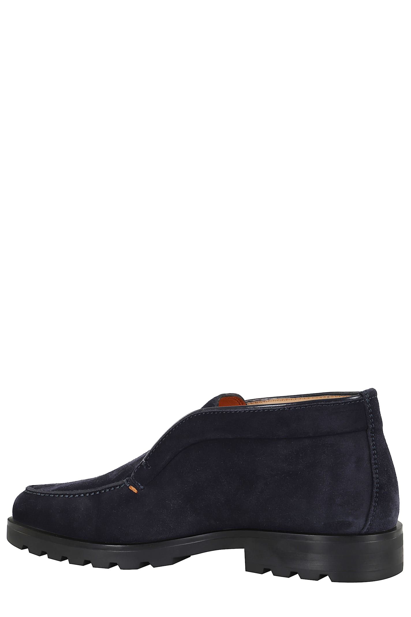 Santoni Rock Ankle Boot In Suede In Blue