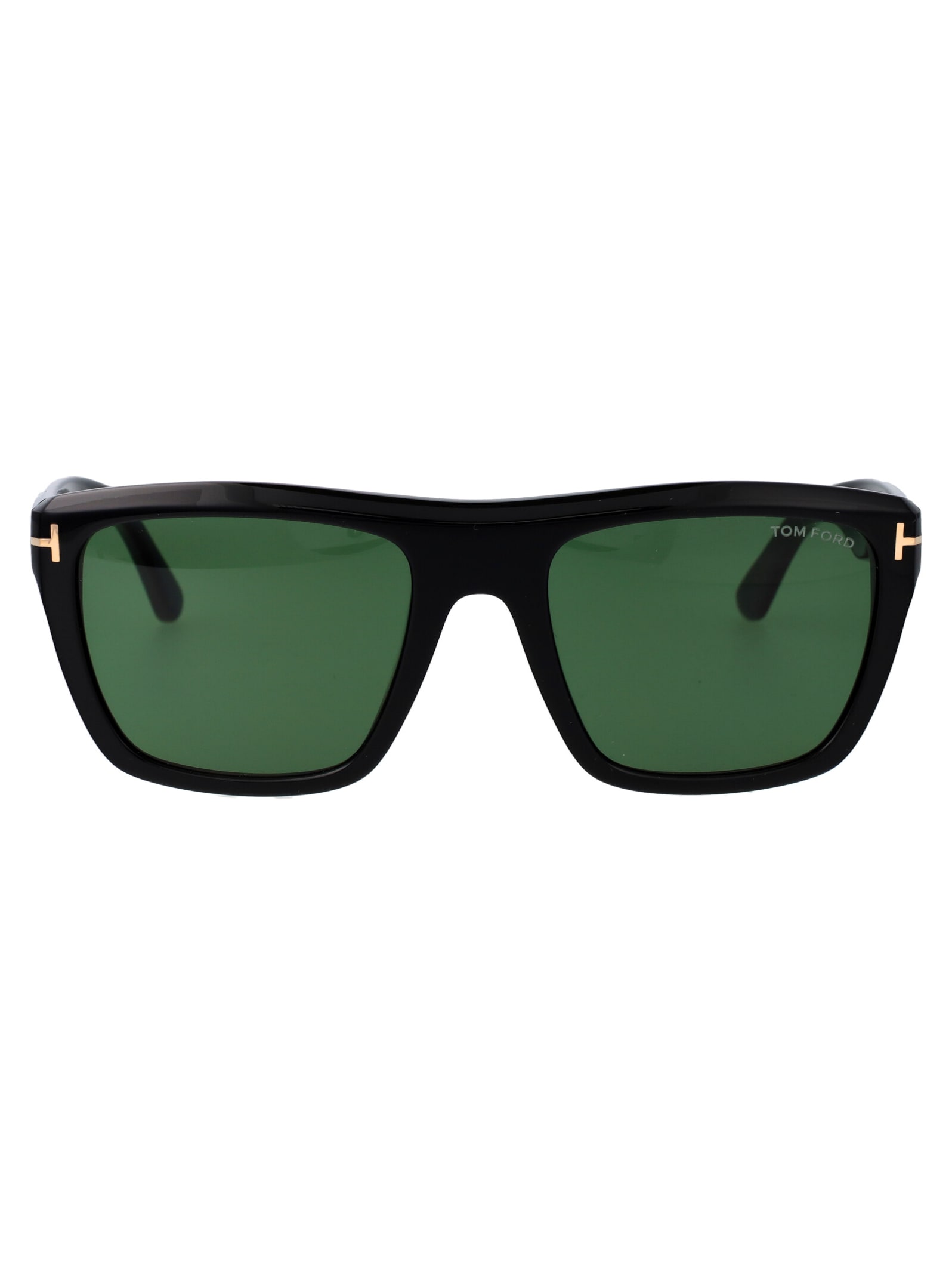 Shop Tom Ford Alberto Sunglasses In 01n Nero Lucido / Verde