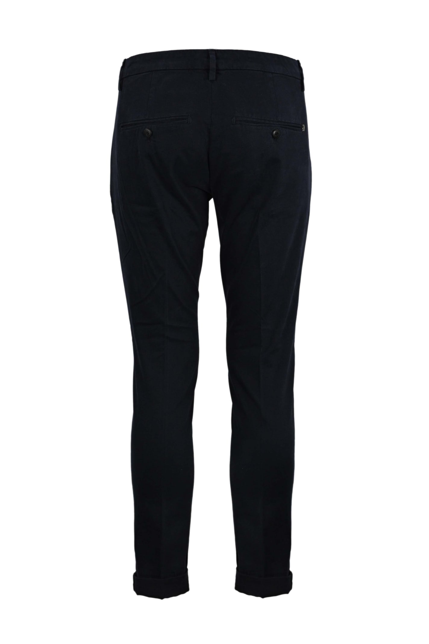 Shop Dondup Gaubert Trousers In Blue Stretch Cotton