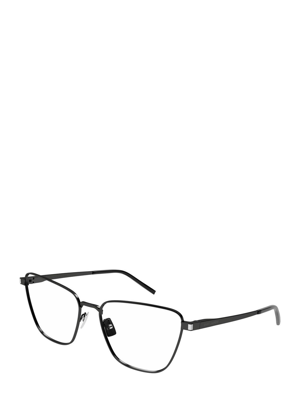 Shop Saint Laurent Butterfly-frame Glasses In 001 Black Black Transpare