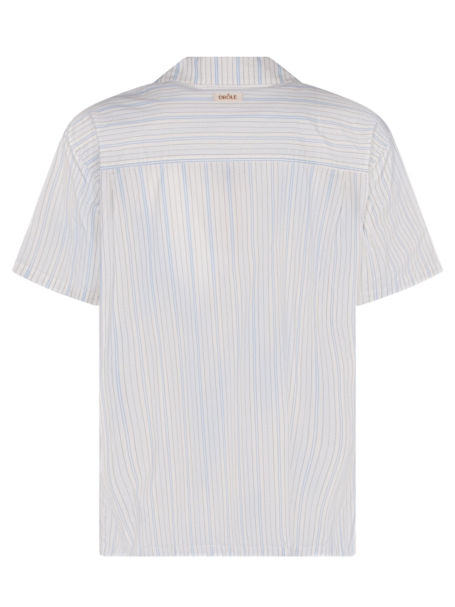 Shop Drôle De Monsieur Light Blue Striped Shirt