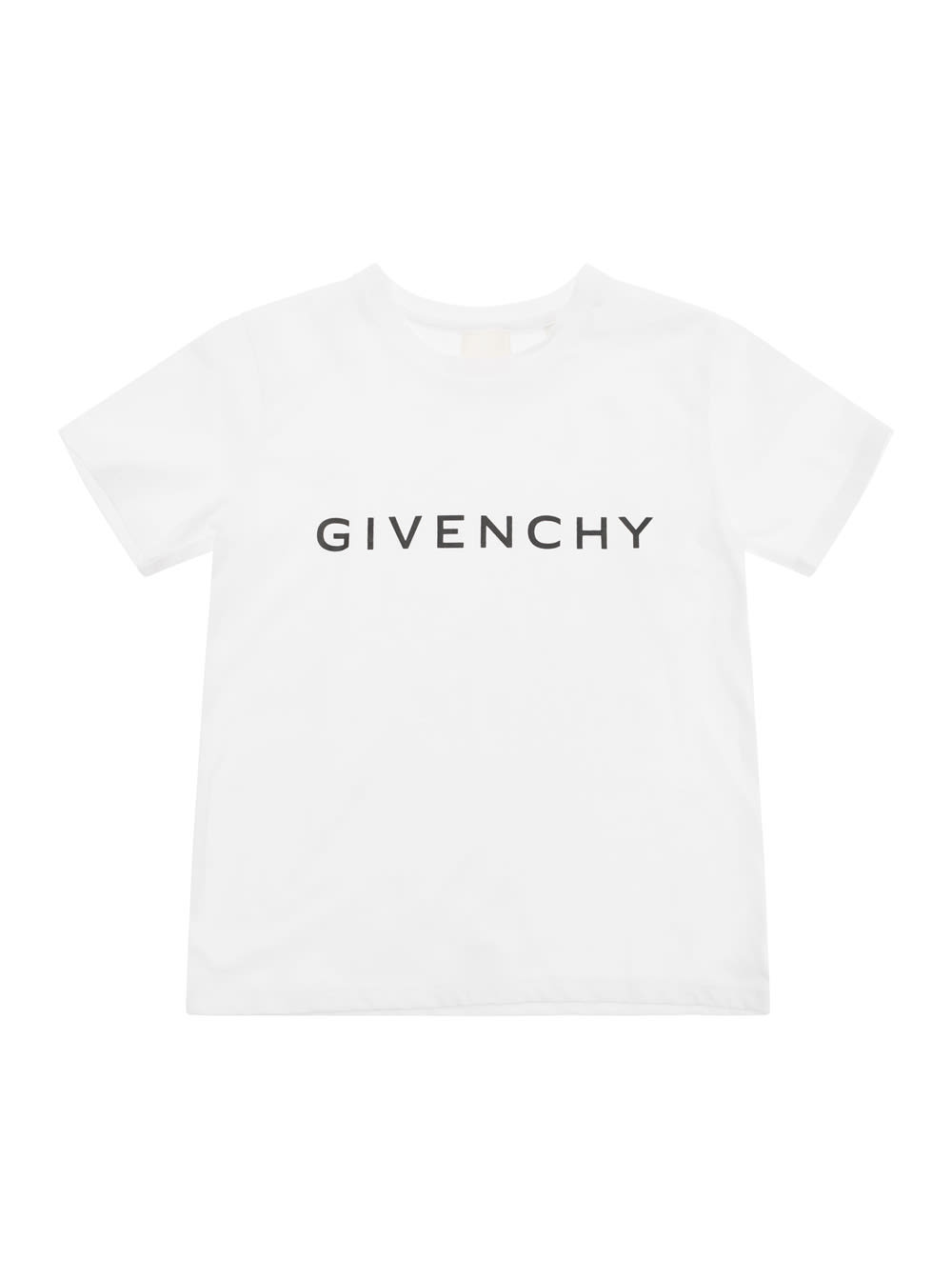 Shop Givenchy White Crewneck T-shirt With Logo Lettering Print In Cotton Girl