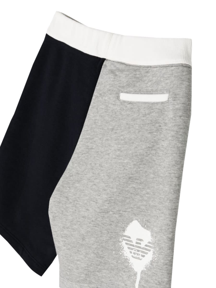 Emporio Armani Two-tone Bermuda Shorts In Multicolour
