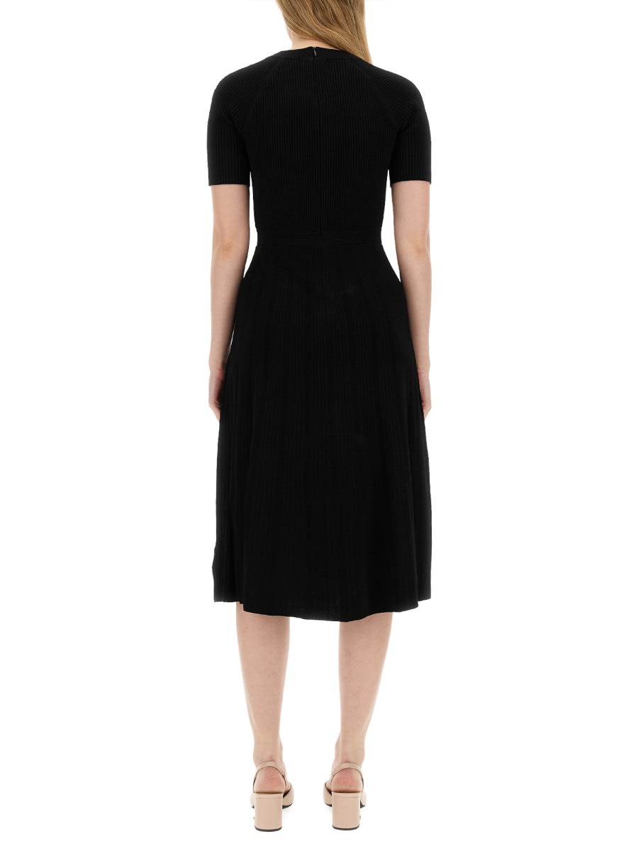 Shop Michael Kors Stretch Knit Longuette Dress In Black