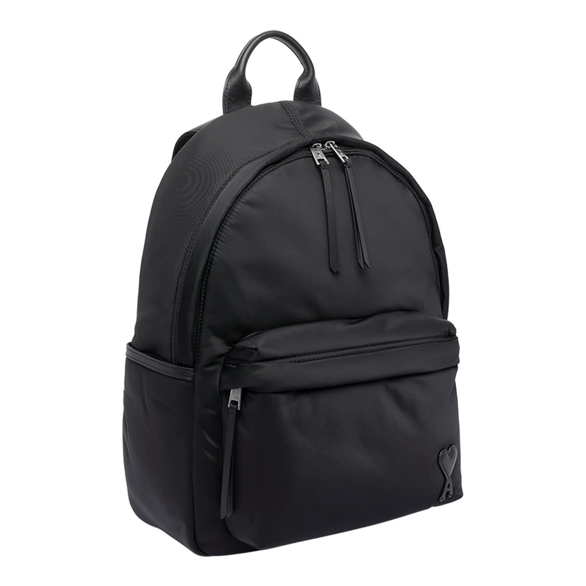 Ami Alexandre Mattiussi Ami Backpack Bag In Smooth Black Polyamide In Black