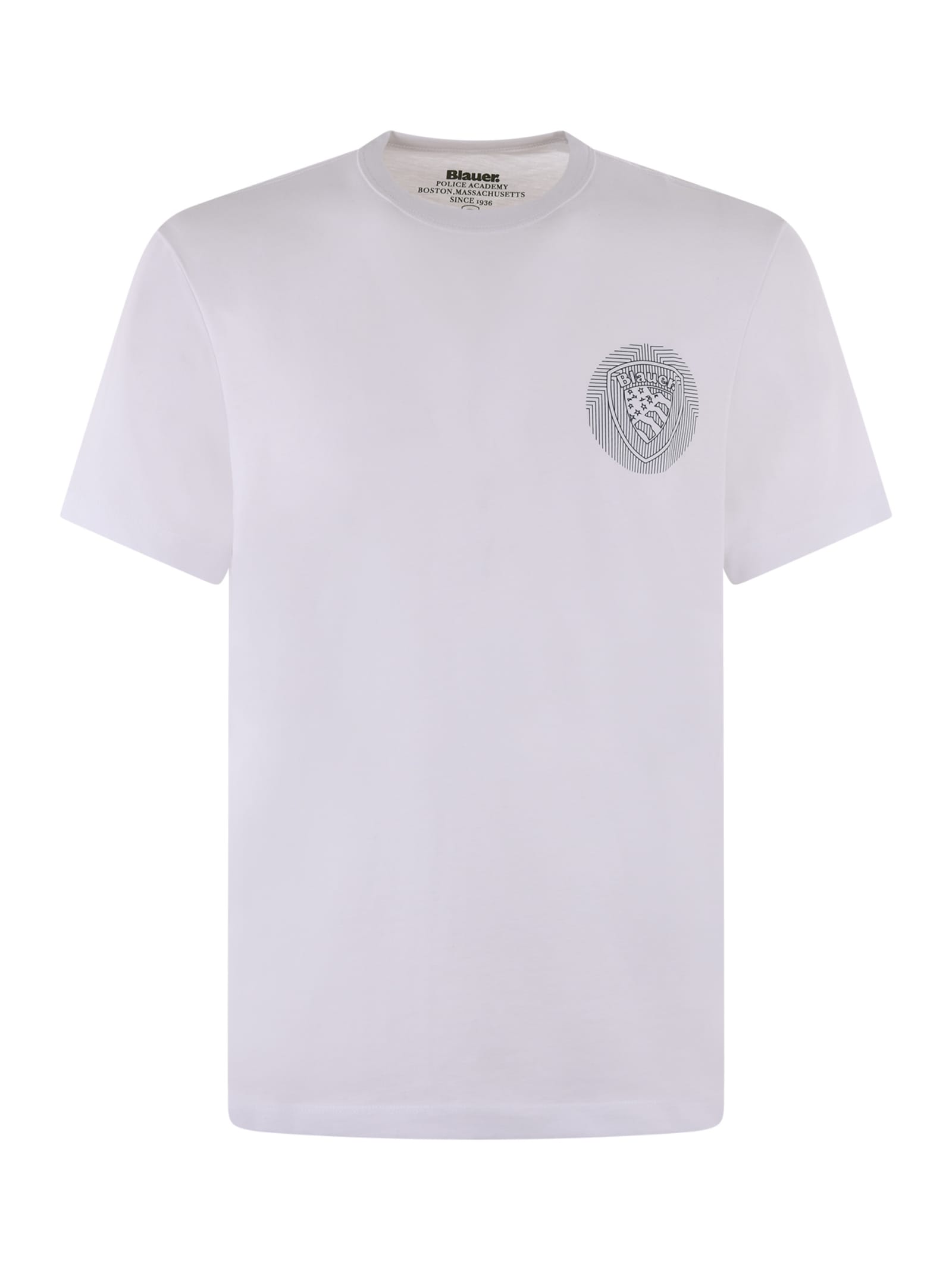 Shop Blauer T-shirt In White