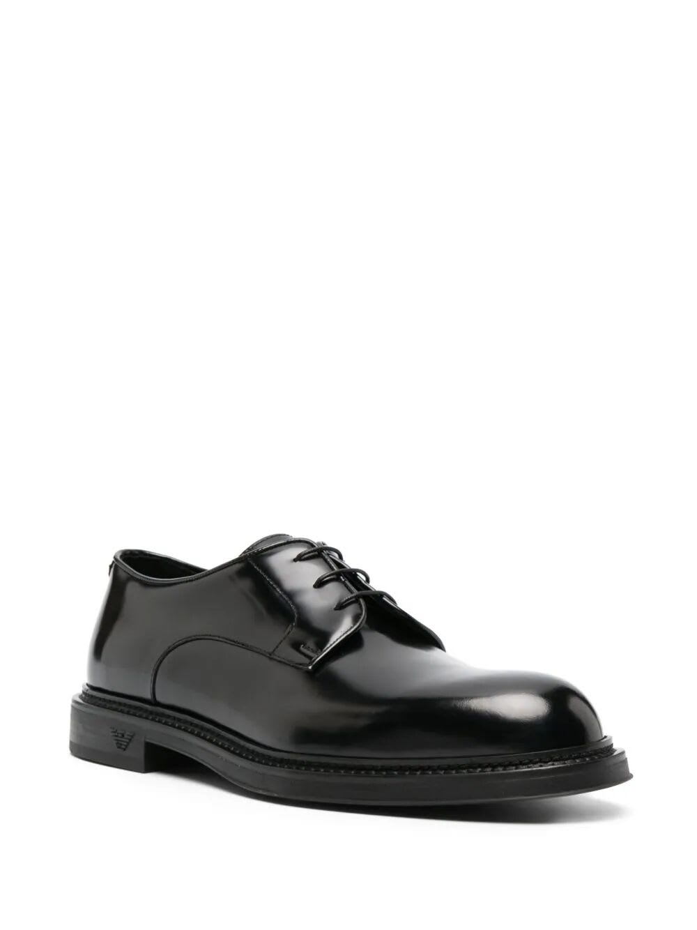 Shop Emporio Armani Derby Vitelloi Spa In Nero