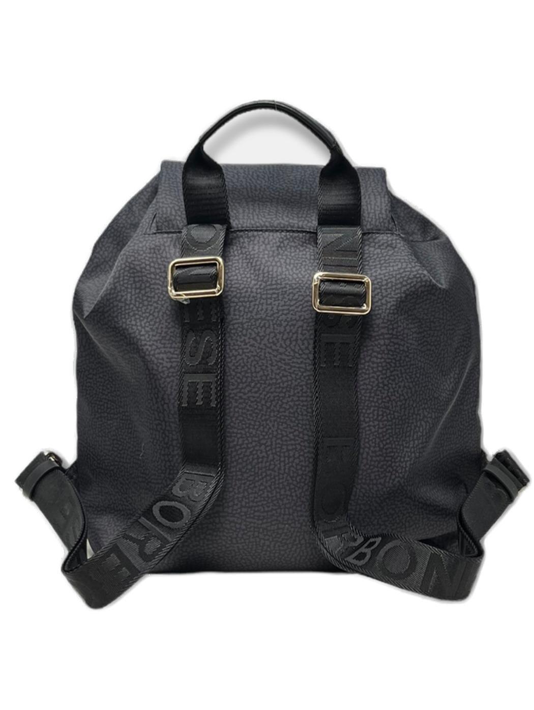 Shop Borbonese Drawstring Medium Backpack  In Black