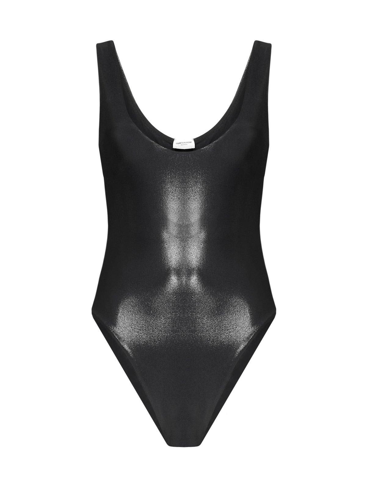 Saint Laurent Metallic Sleeveless Bodysuit