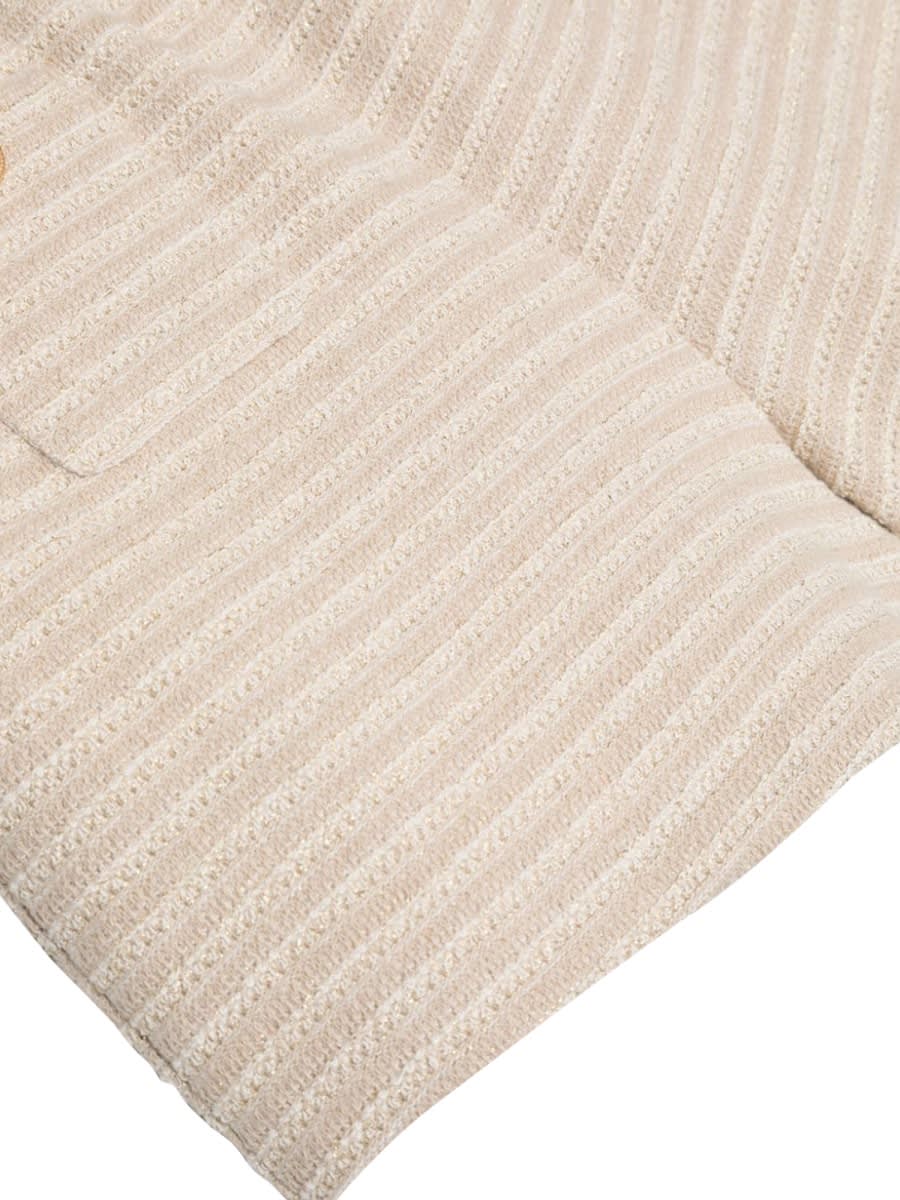 Shop Balmain Knit Shorts In Beige