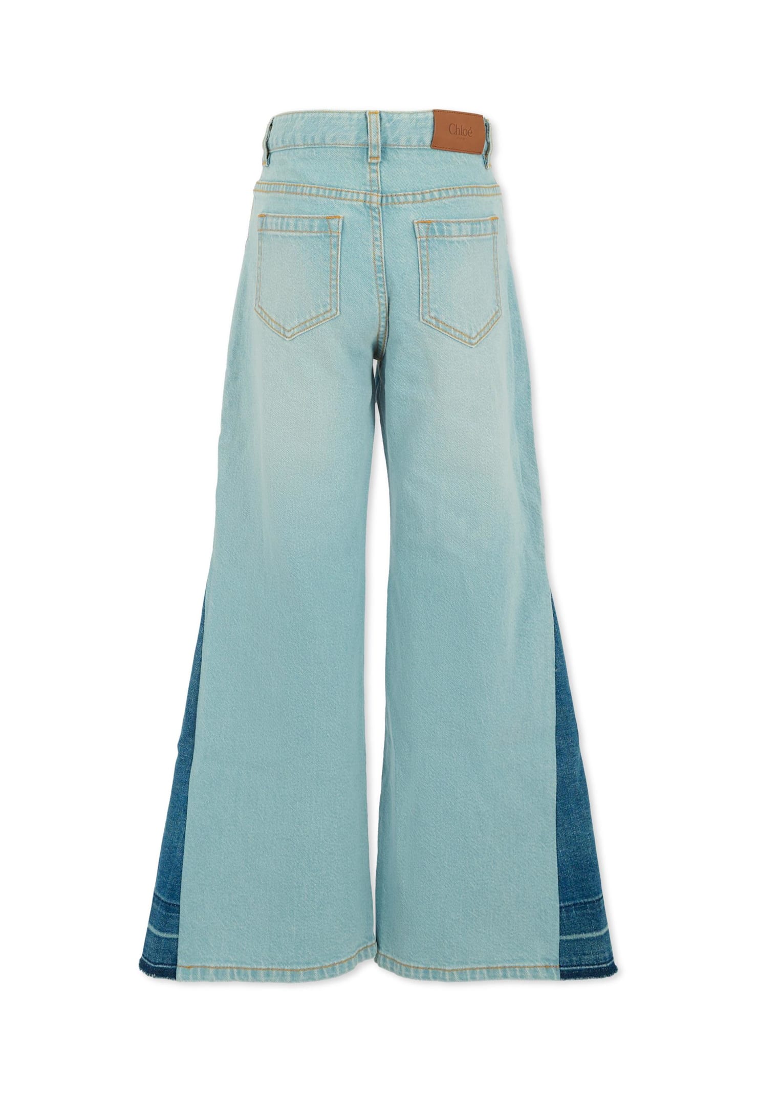 Chloé Denim Jeans For Girl With Logo In Blue