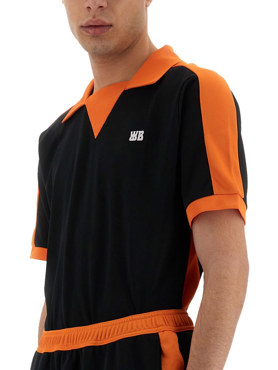 Shop Wales Bonner Jersey Polo. In Black