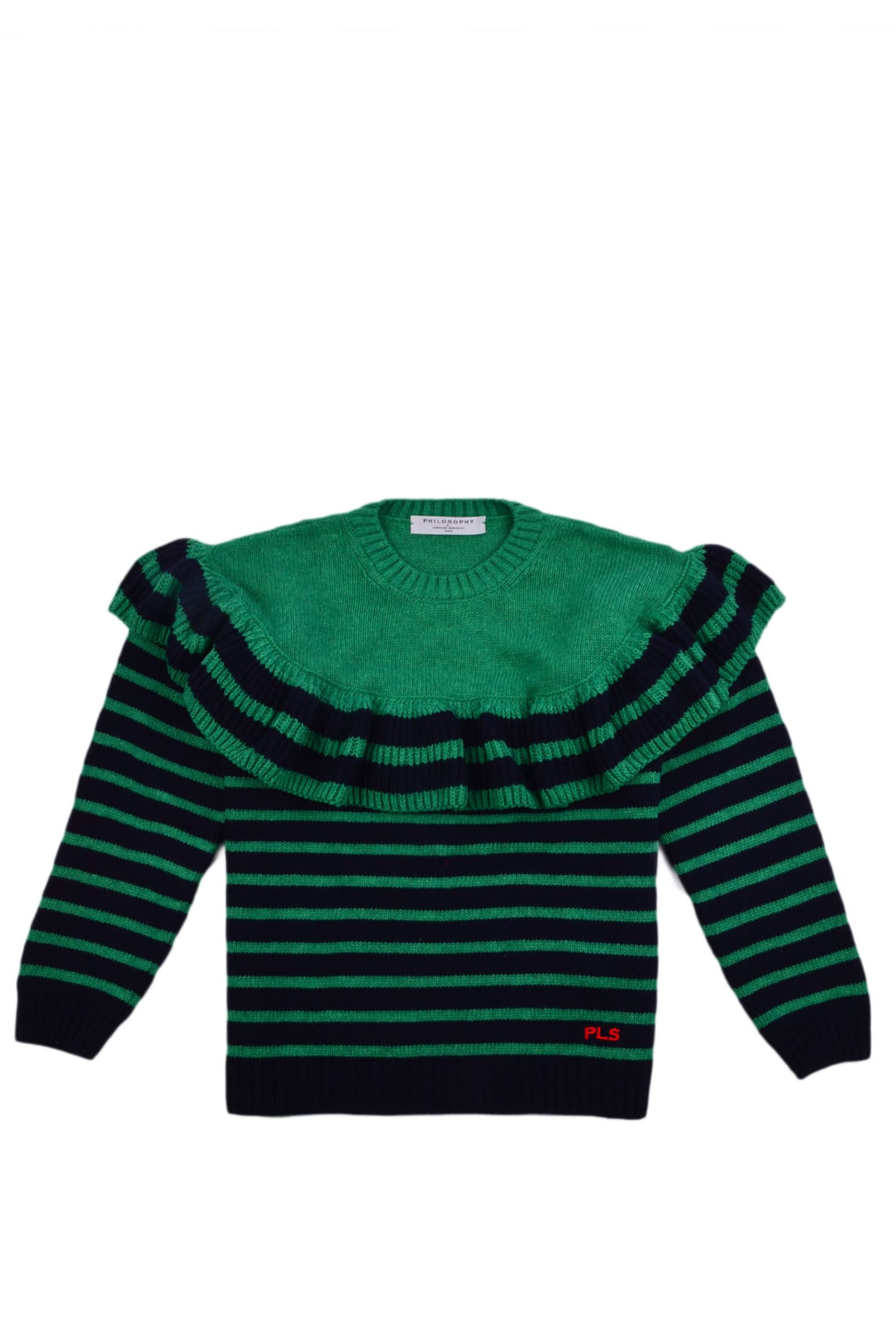 Philosophy di Lorenzo Serafini Striped Sweater With Rouches