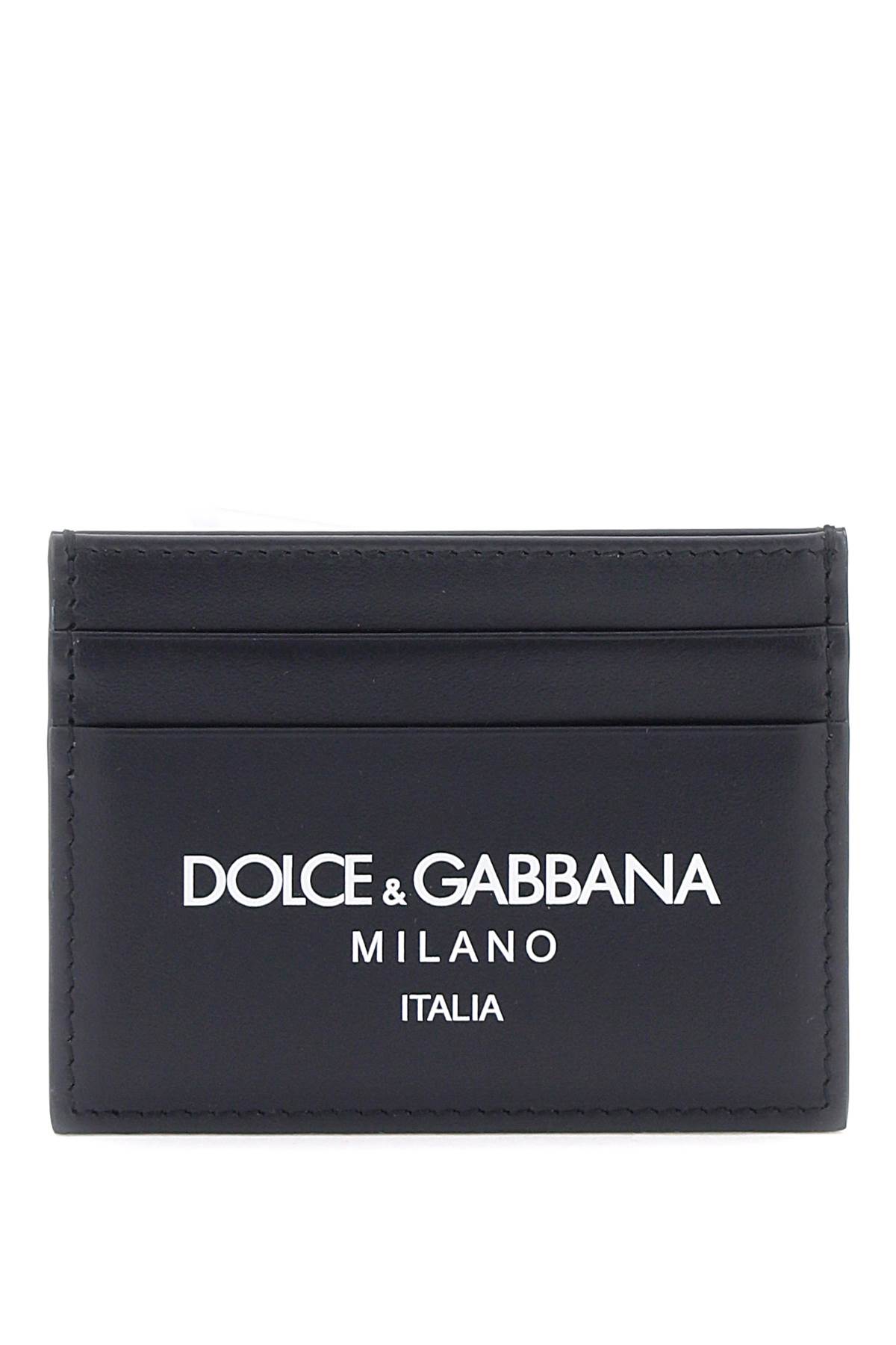 Shop Dolce & Gabbana Logo Leather Cardholder In Dg Mi Italia F Blu (blue)