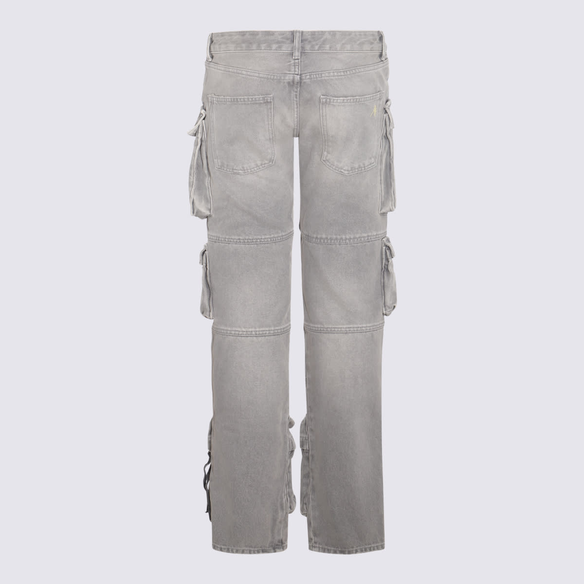Shop Attico Grey Cotton Essie Cargo Jeans