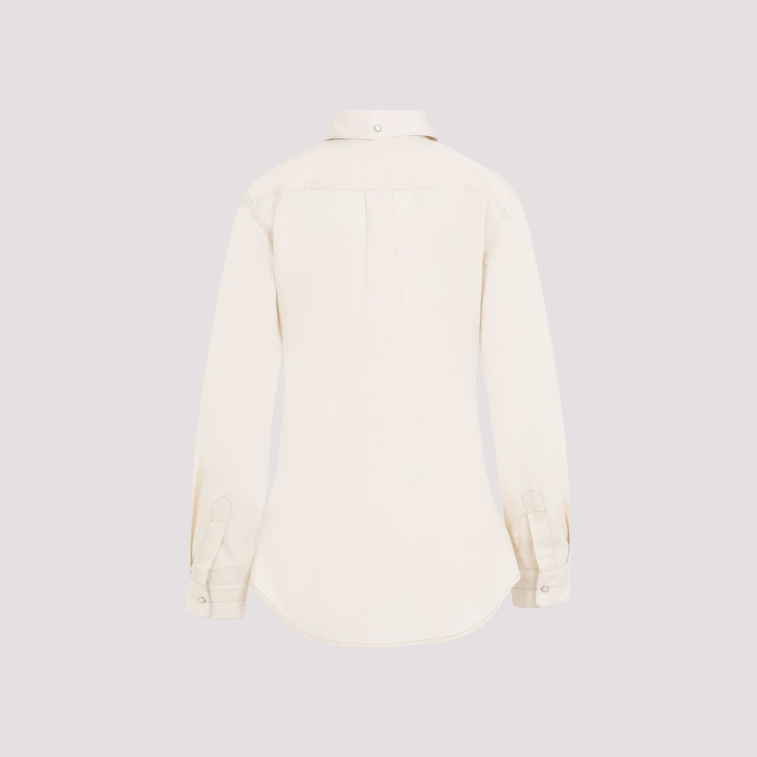 Shop Lemaire Western Fitted Shirt In Cream